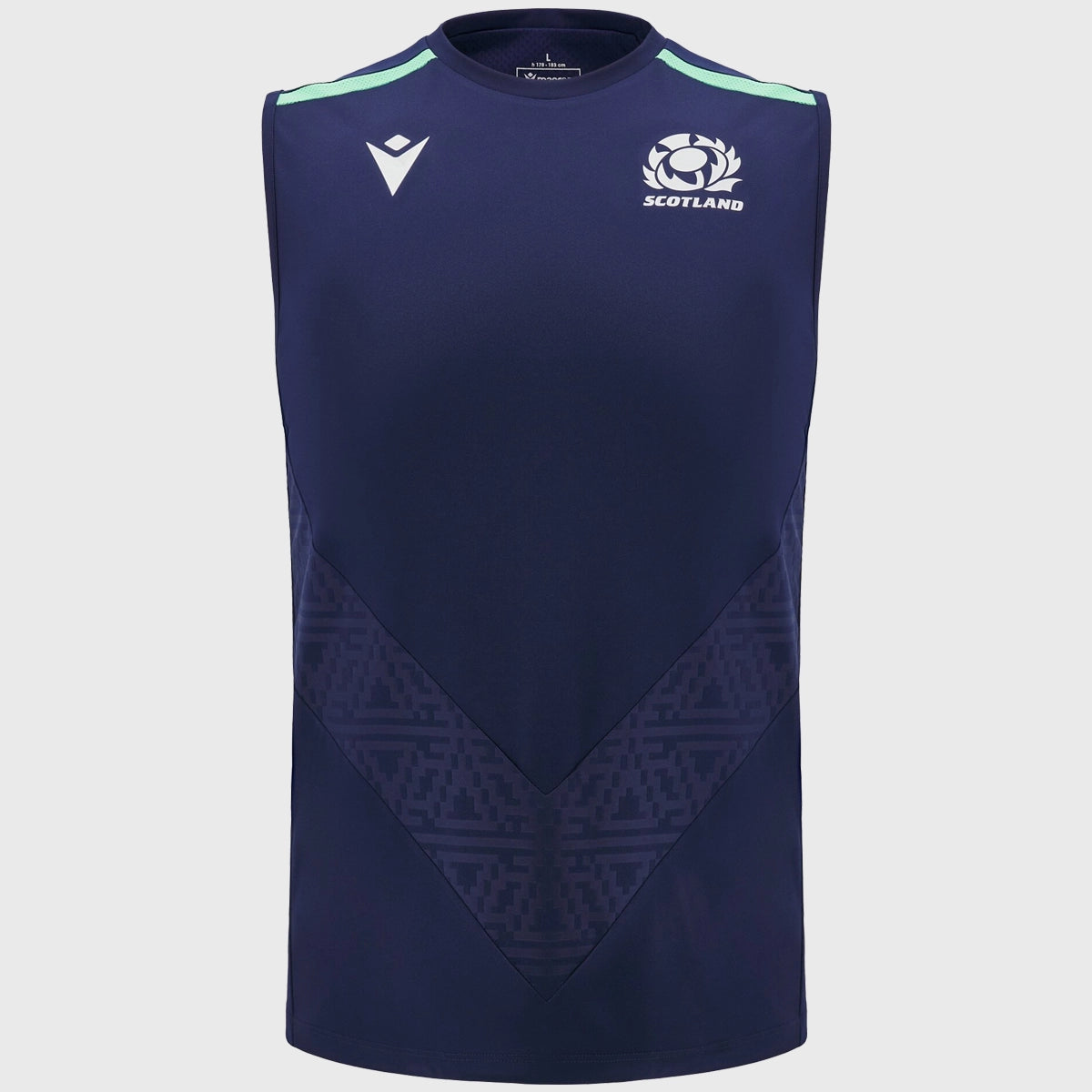 Scotland Rugby Macron Sleeveless Jersey - Navy Blue Performance Shirt for Training & Match Day
