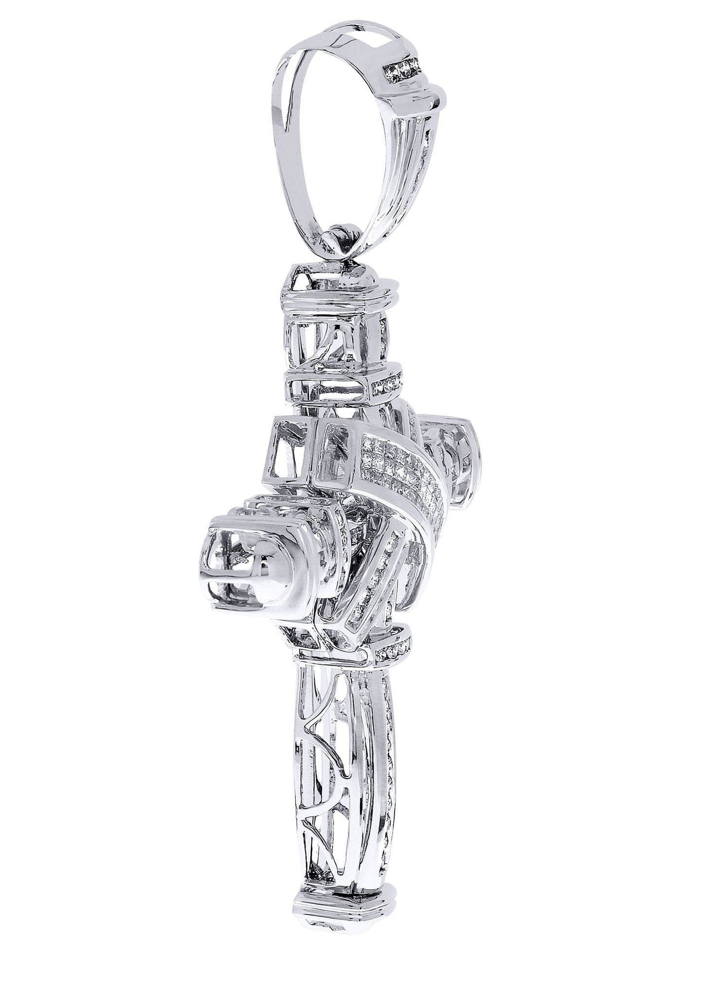 1.93 Carat Diamond Cross Pendant Necklace - 23.72 Grams Solid Gold Religious Jewelry for Women & Men - Perfect for Baptism, First Communion & Wedding Gifts