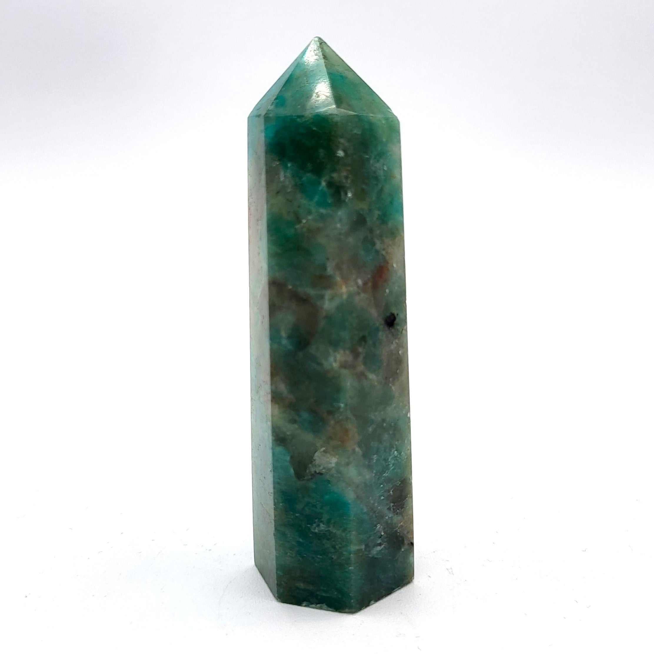 Natural Amazonite Crystal Tower 5 Inch - Healing Stone for Meditation, Reiki, and Home Decor - Perfect for Spiritual Growth & Positive Energy