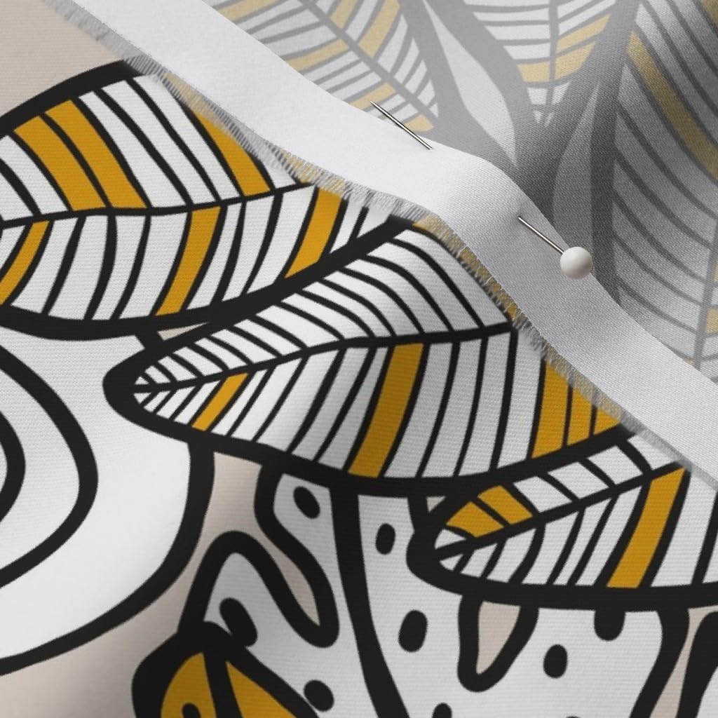 Jungle Animals Printed Organic Cotton Sateen Fabric - Gender Neutral Zebra Monkey Elephant Tropical Design for Sewing, Quilting, Apparel & Home Decor | Perfect for Baby Clothes, Curtains & DIY Crafts