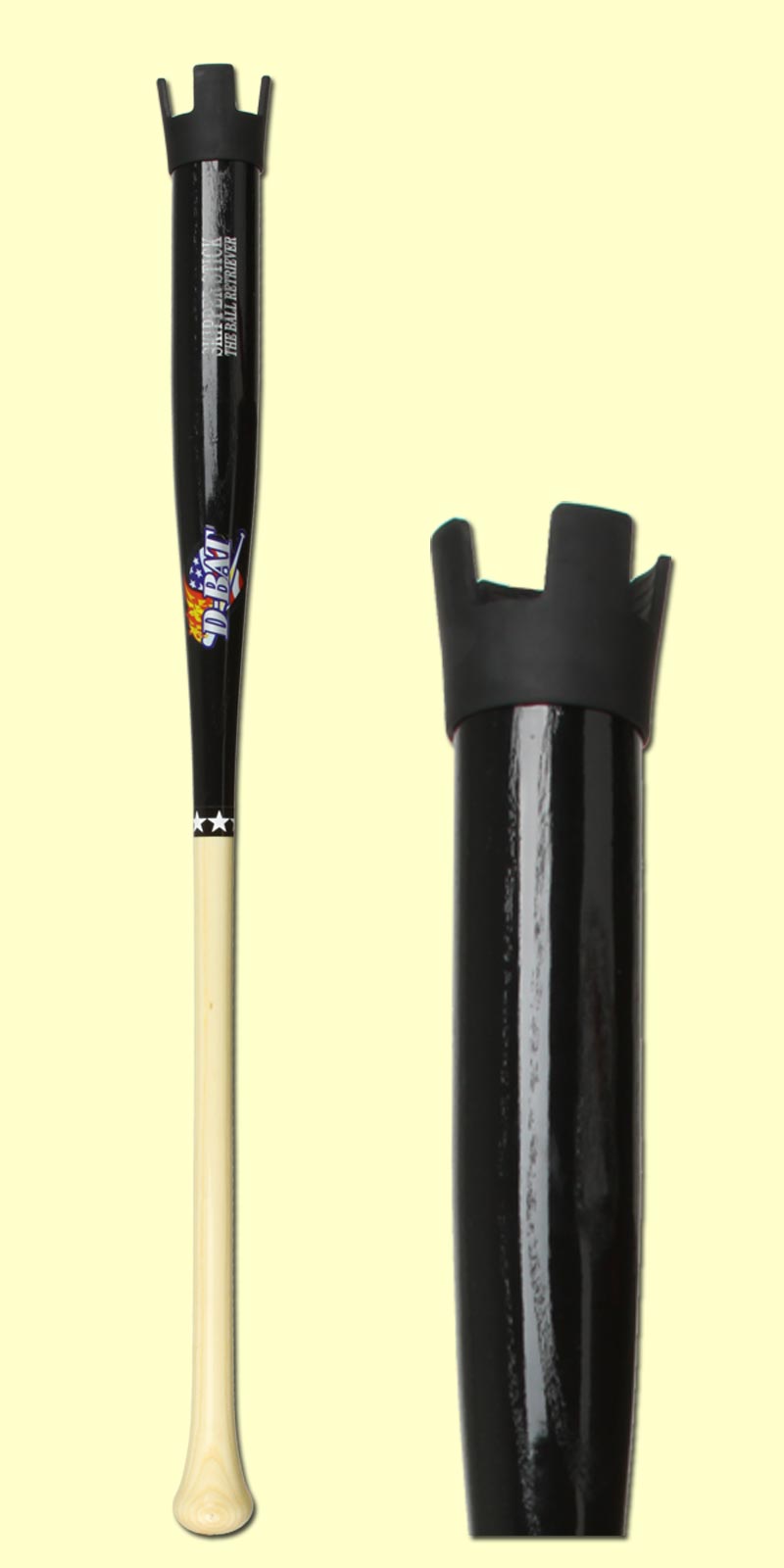 Premium DBat Skipper Stick Fungo DBSS Wood Baseball Bat - Ash Black Finish | Perfect for Baseball Training, Practice, and Coaching Sessions
