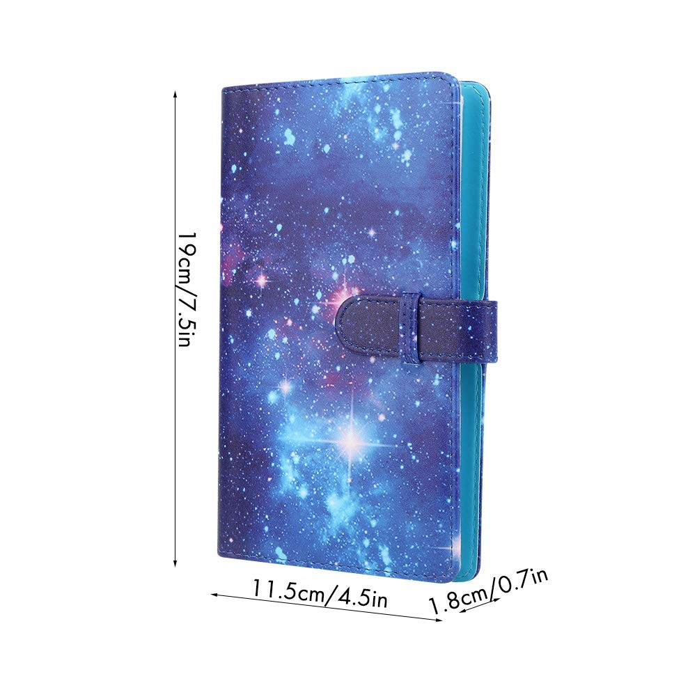3in PU Leather Photo Album for Mini 11/8/9/7s/25/70/90 Camera - 96 Pockets Bank Card Storage Book (Shining Starry Sky Design) | Compact Photo Organizer for Polaroid, Instax & Credit Cards | Perfect for Travel, Scrapbooking & Memory Keeping