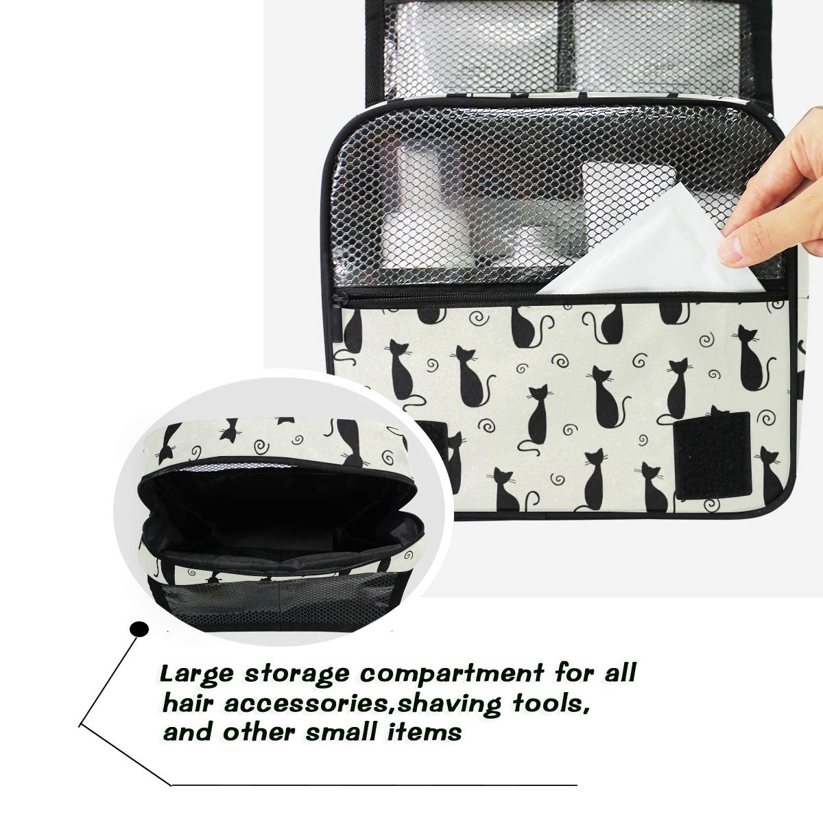 MOYYO Travel Hanging Toiletry Bag for Women - Waterproof Cosmetic Makeup Organizer with Hooks, Portable Shower Bag for Bathroom & Travel Accessories | Perfect for Vacation, Gym, Camping & Daily Use
