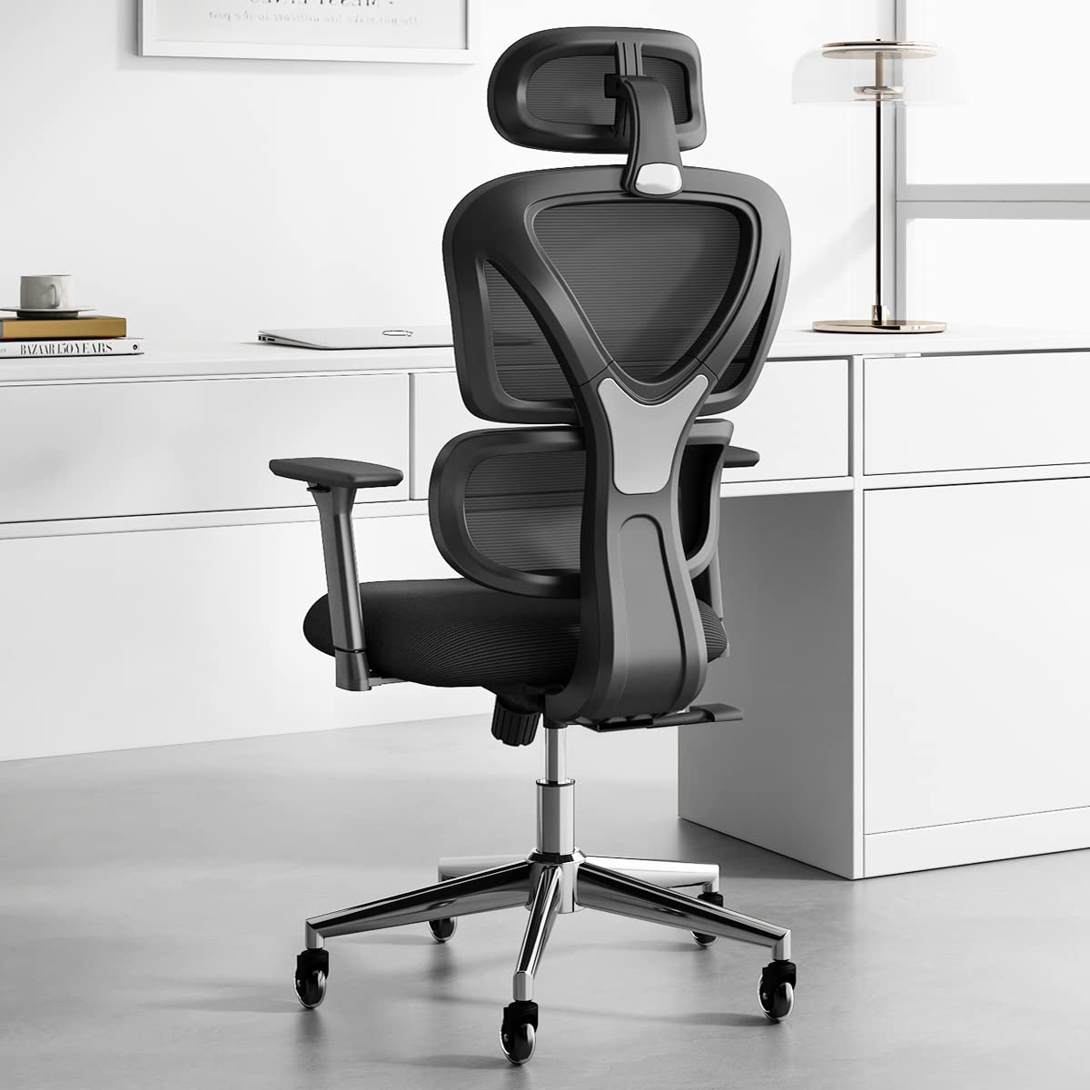 Ergonomic Home Office Chair with Lumbar Support - High Back Adjustable Desk Chair for Computer Work | Comfortable Work from Home & Gaming Chair
