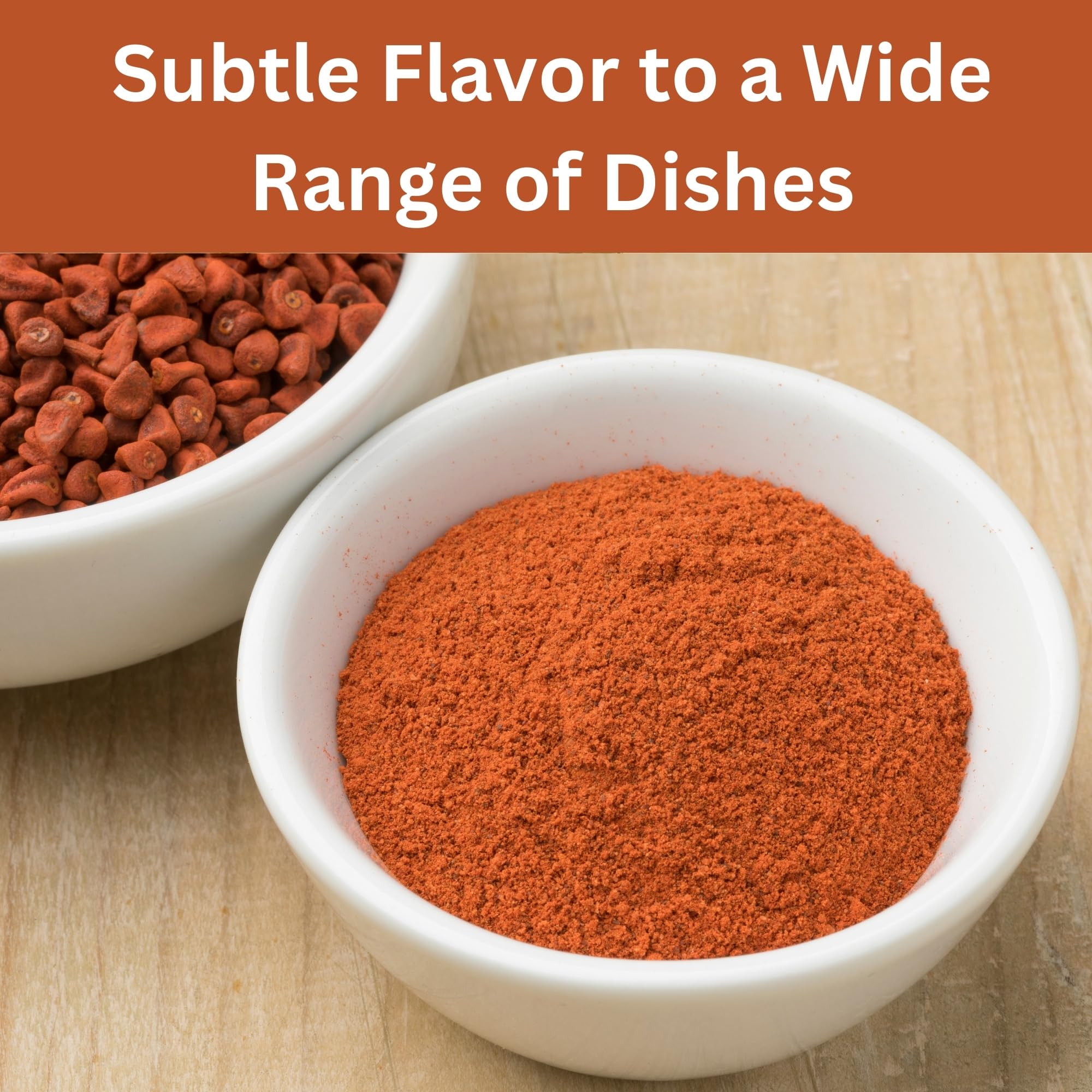 Organic Annatto Powder 4 oz - USDA Certified Ground Achiote Seed Spice for Seasoning, Cooking & Natural Food Coloring | Perfect for Latin, Caribbean & Filipino Cuisine, Rice Dishes & Marinades