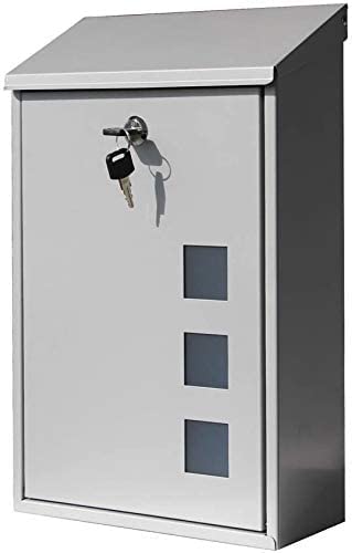 Wall Mounted Outdoor Mailbox - Heavy Duty Galvanized Steel Letter & Package Drop Box with Waterproof Lock for Secure Mail Delivery | Perfect for Homes, Apartments & Offices