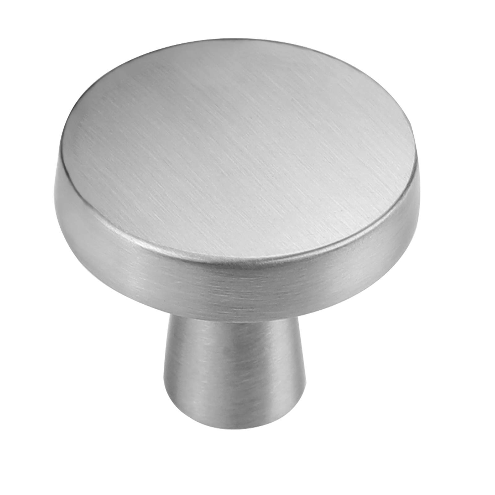 25 Pack Brushed Nickel Cabinet Knobs - Silver Round Knobs for Kitchen & Bathroom Cabinets (MO5310SNB) | Durable & Stylish Hardware for Drawers, Dressers & Furniture Upgrades