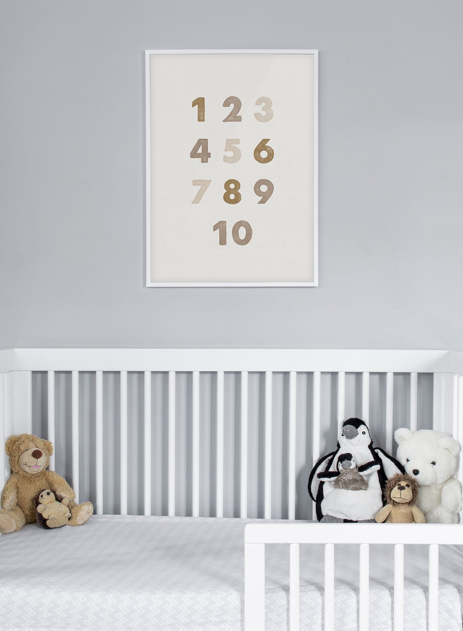 Beige Numbers Poster - Modern Wall Art for Home, Office & Classroom Decor - Perfect for Learning & Interior Design