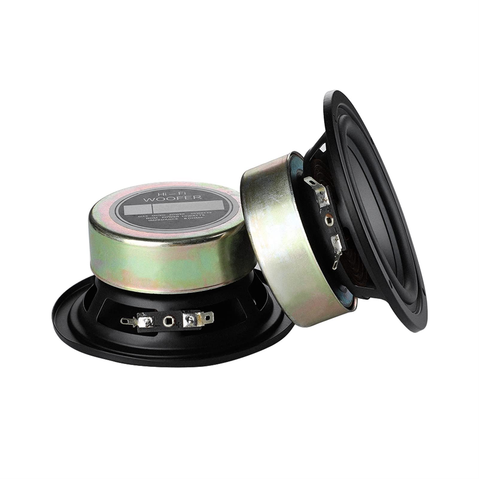 2Pcs 4 Inch Mid-Woofer Speakers 8 Ohm 30W High Power Long-Stroke - DIY Home Theater, HiFi Music, Bookshelf Speakers for Enhanced Audio Experience | Perfect for Home Audio, Car Audio & Studio Monitors