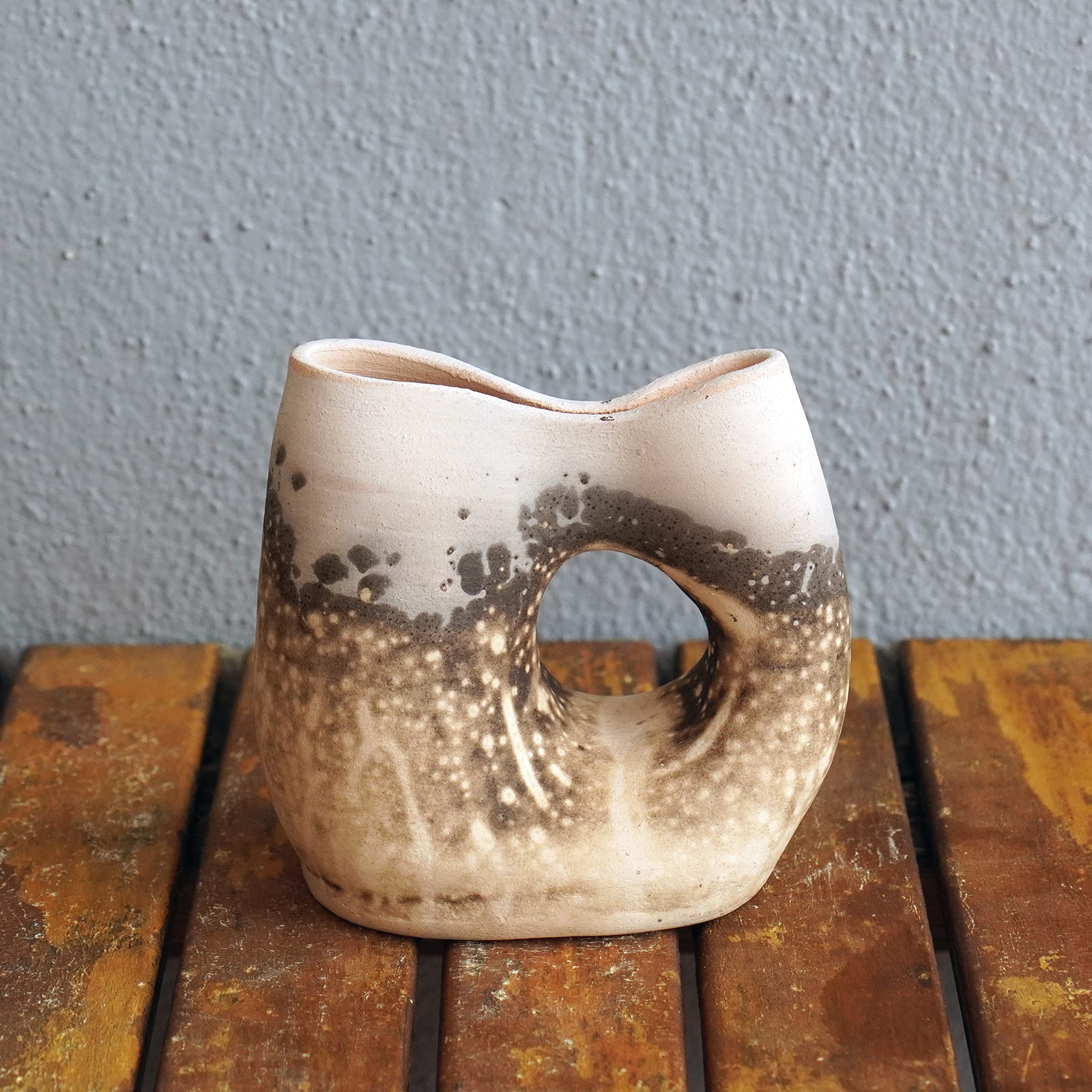 Handmade Ceramic Raku Vase - 4.7 Inch Boho Home Decor, Unique Pottery Gift for Women, Mom, Bridesmaid Wedding Present in Elegant Gift Box | Perfect for Living Room, Bedroom & Wedding Centerpiece Decorations