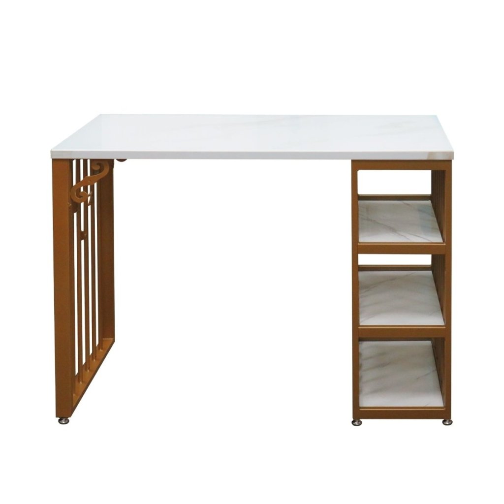 MT311 White Marble Manicure Table Top - Durable & Stylish Nail Salon Furniture for Pedicure & Manicure Stations | Perfect for Professional Salons & Home Spa Setups