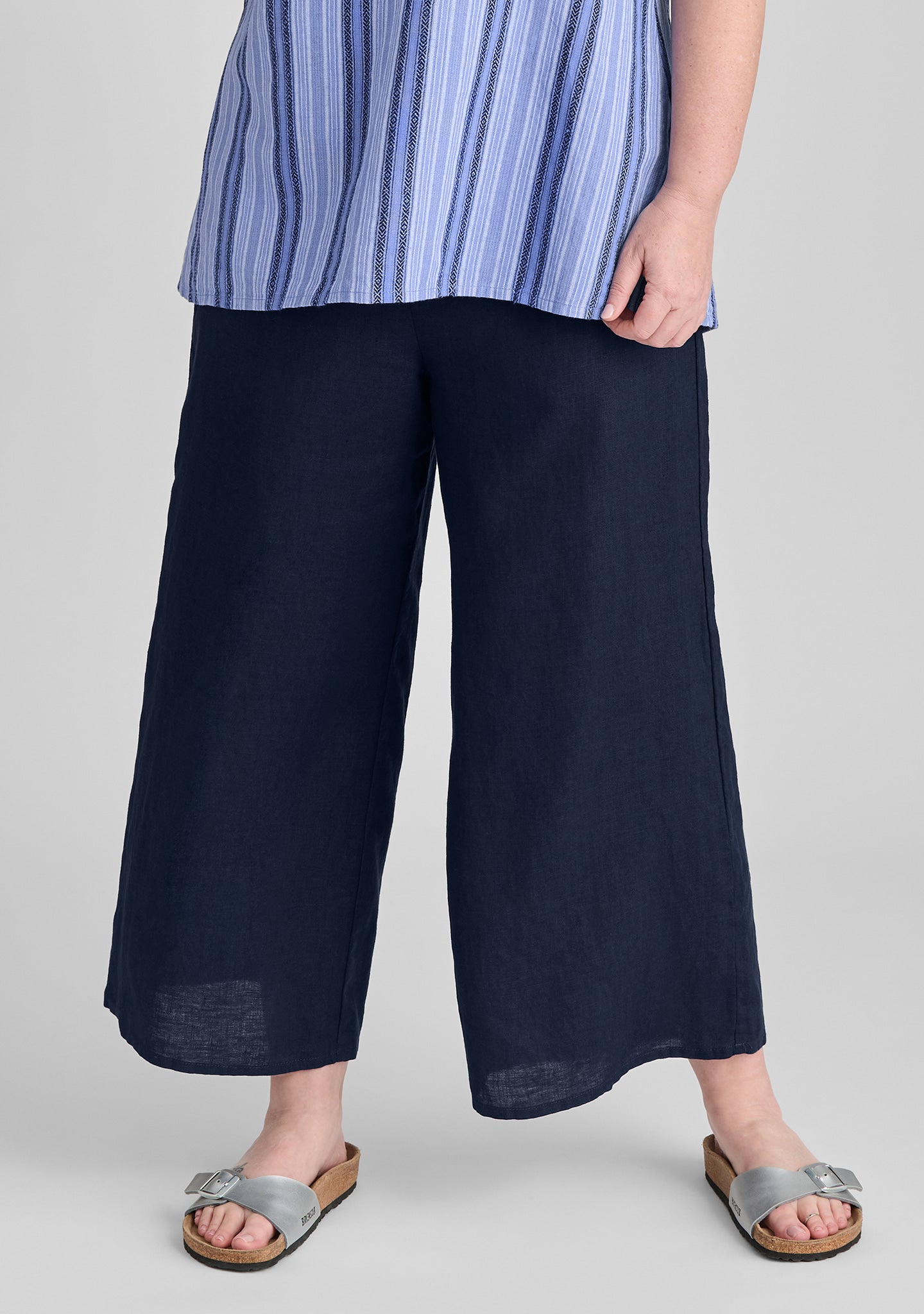 Sociable Flood Wide Leg Linen Pants for Women - Breathable Summer Casual Pants | Beach Vacation, Yoga, Lounge Wear