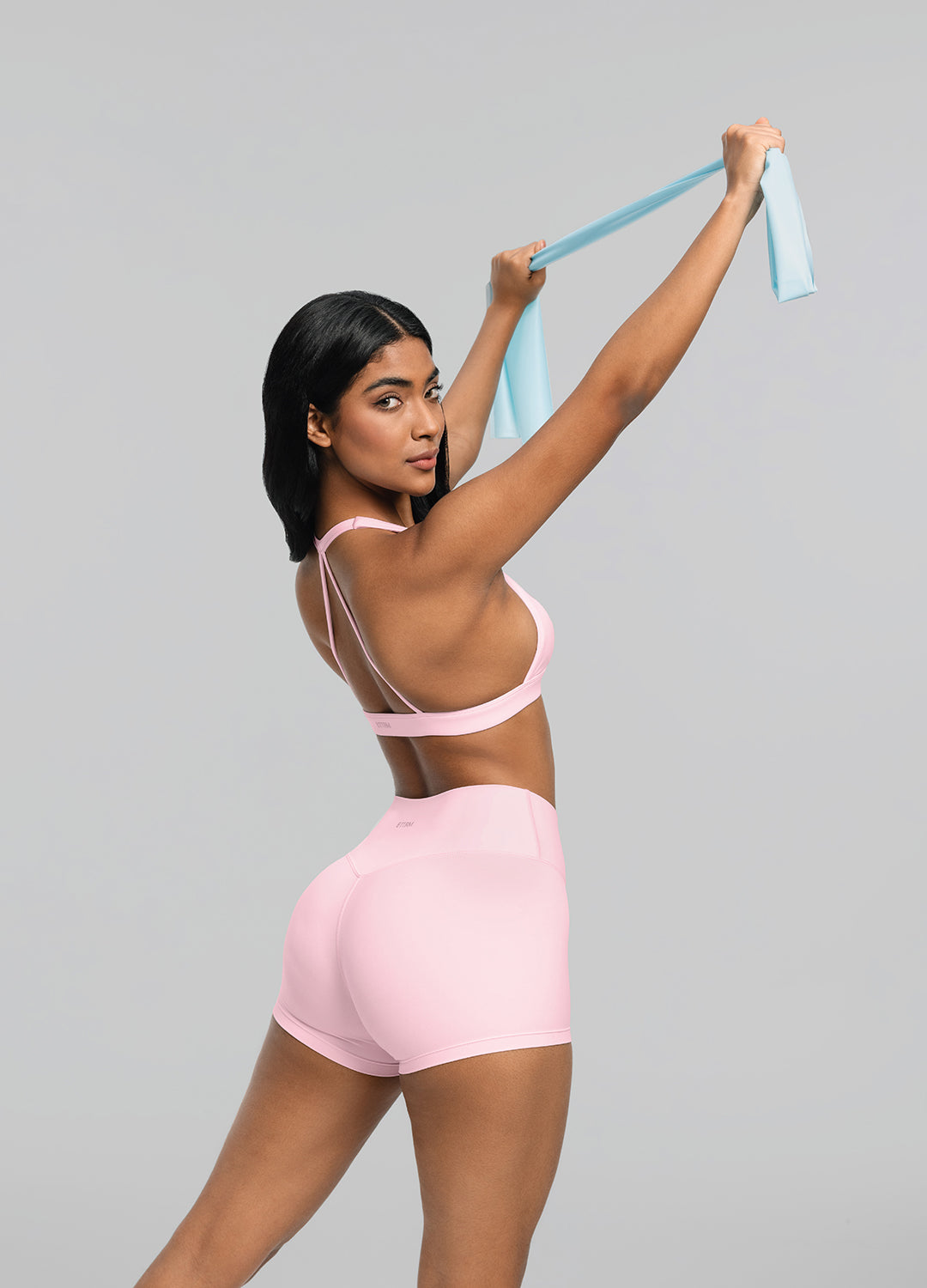 Women's Ballet Pink Micro Shorts - High Waisted Stretchy Comfort for Yoga, Running & Summer Outfits