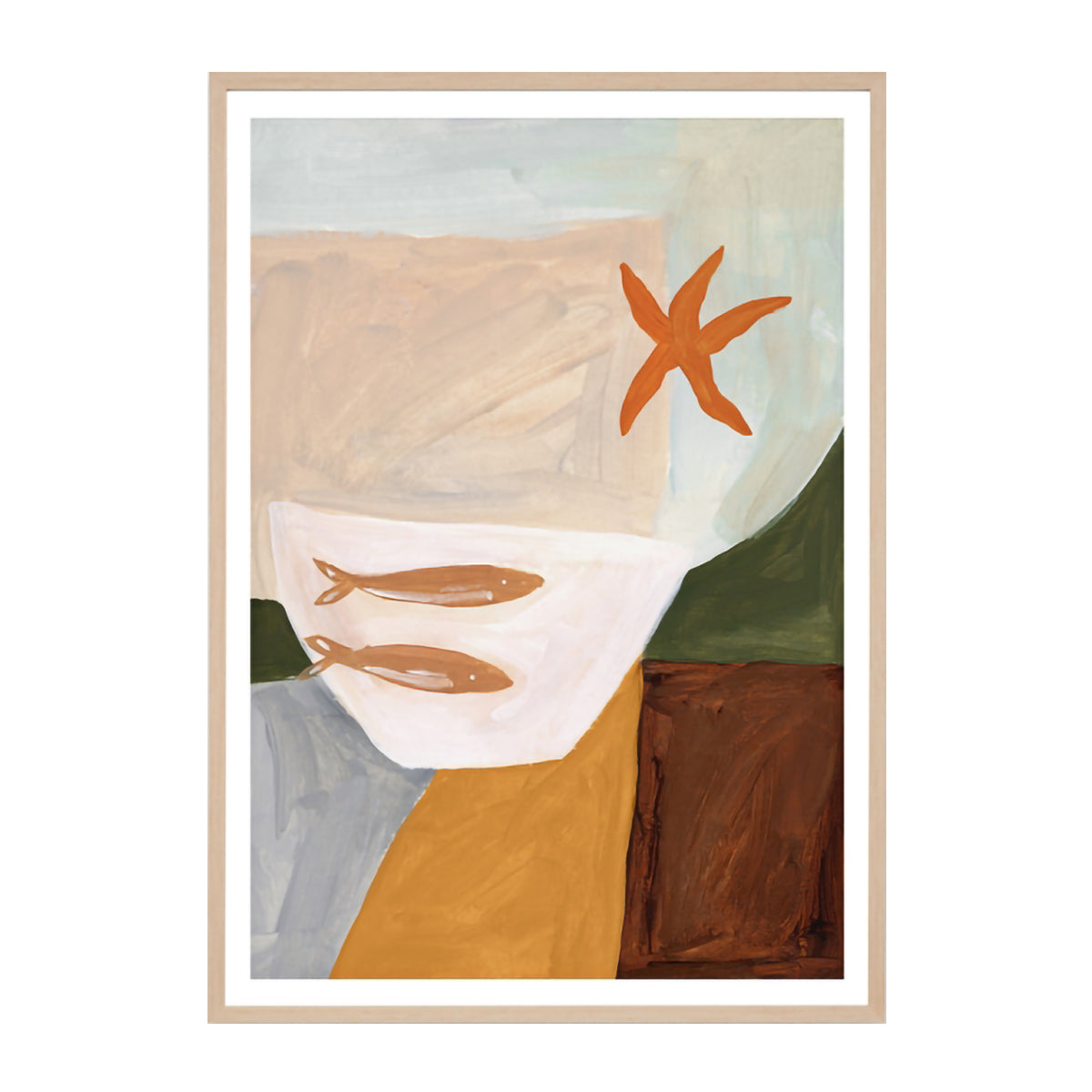Abstract Orange Tabletop Art Print - Modern Wall Decor for Living Room, Bedroom & Office