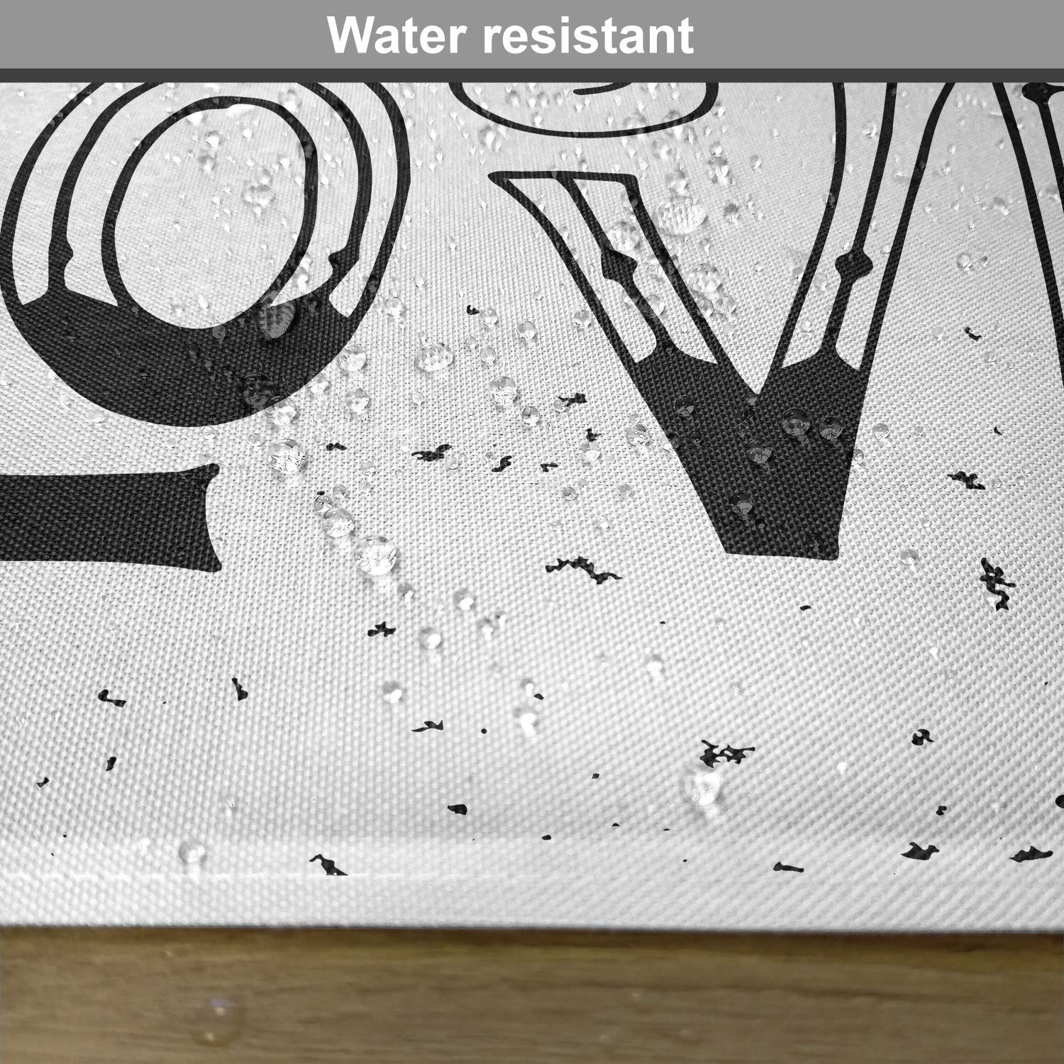 Ambesonne Live Laugh Love Place Mats Set of 4 - Hand Drawn Typographic Design Washable Fabric Placemats for Dining Table & Kitchen Decor (Black & White) - Perfect for Family Dinners, Parties & Home Decor