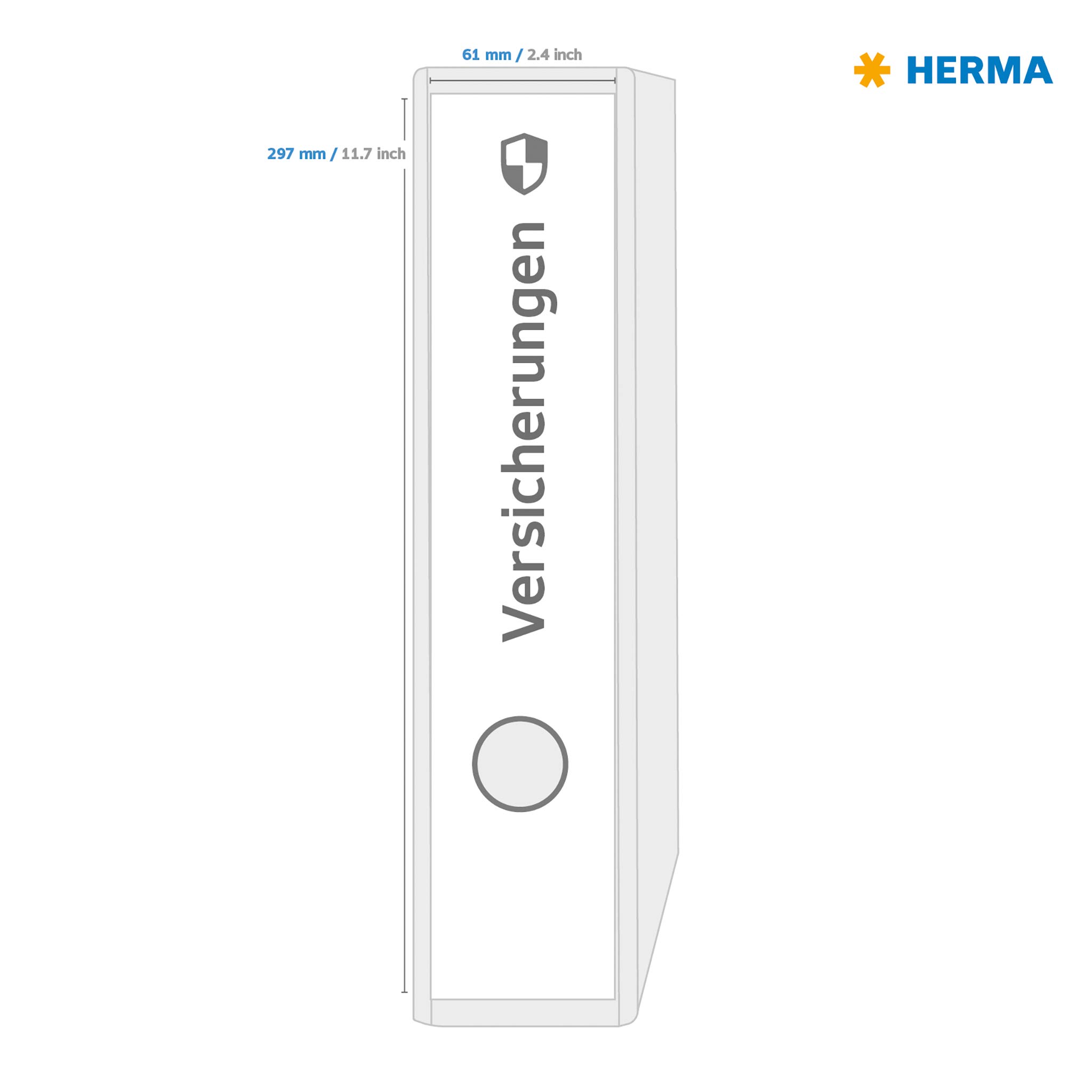 HERMA 10185 Removable Self-Adhesive Spine Labels - 3 Labels per A4 Sheet, 25 Sheets (75 Total), 61 x 297 mm - Blank Lever Arch File Folder Stickers for Laser & Inkjet Printers - White - Perfect for Office Organization, File Sorting & Document Management