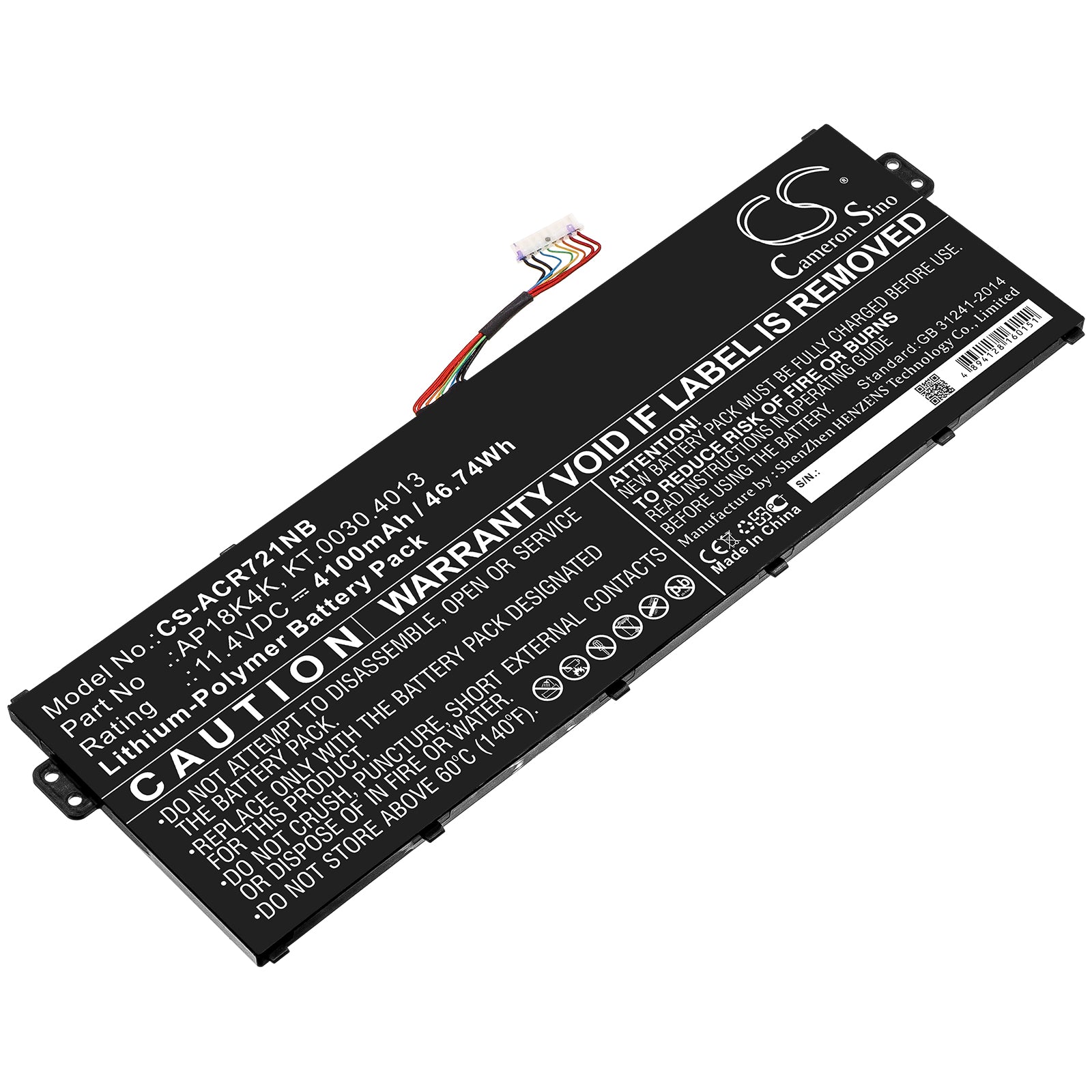 Original Acer Chromebook 311 C721/R721T Replacement Battery - Compatible with Chromebook Spin 311 R721T Laptop - Long Lasting Power for Work, School & Travel