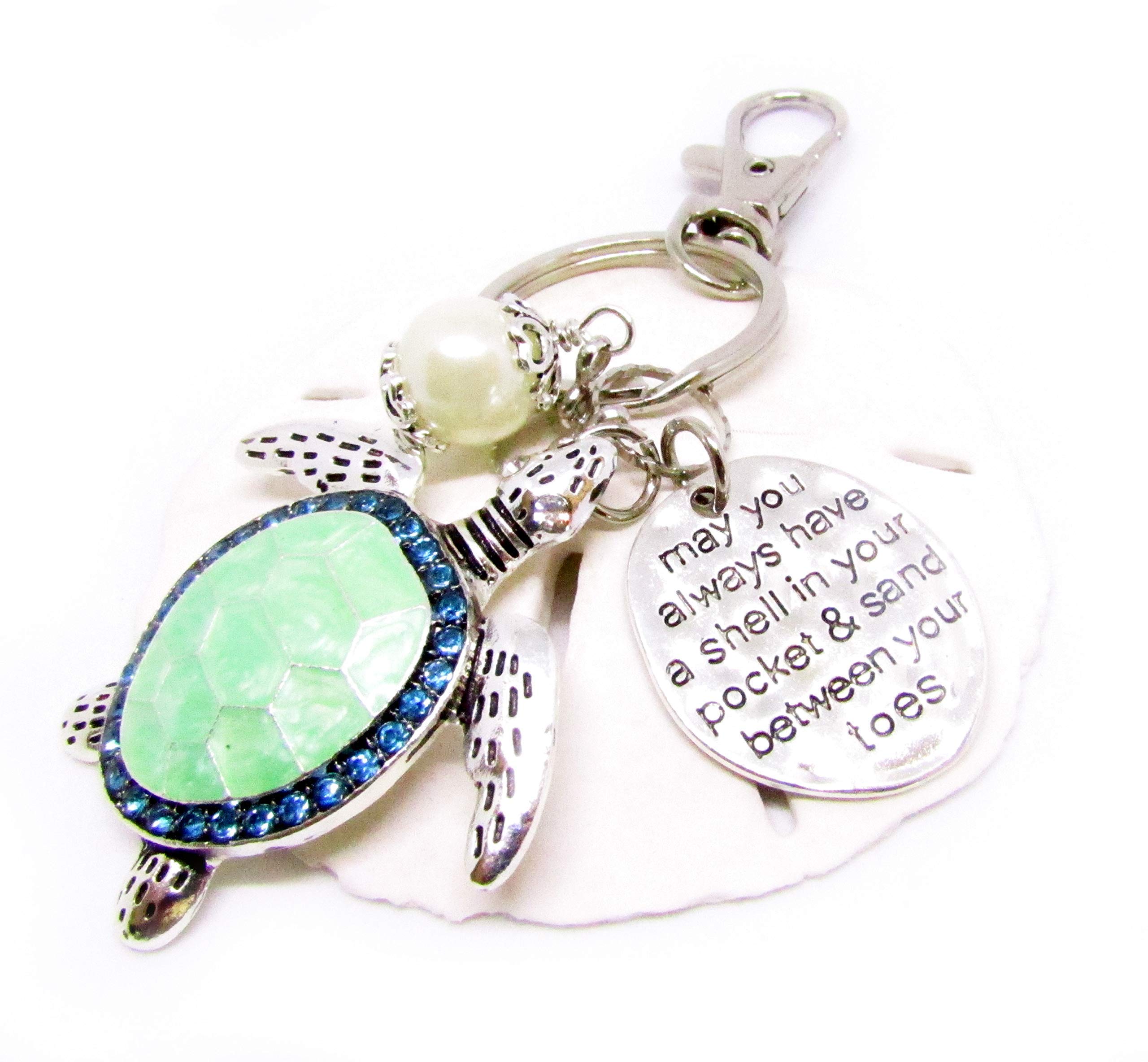 Sea Turtle Keychain - Cute Ocean Animal Keyring - Unique Beach Inspired Gifts for Women - Perfect Birthday Gift, Travel Accessory & Summer Vacation Souvenir