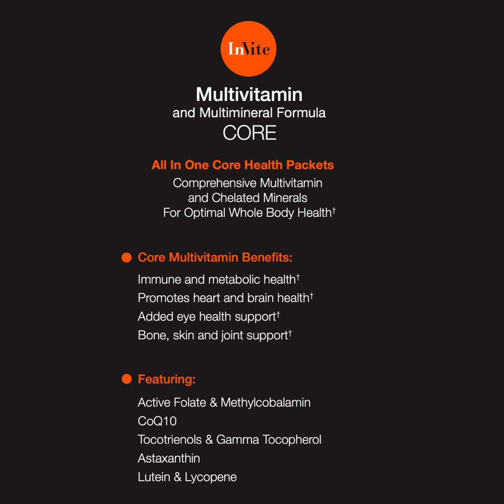 Invite Health Core Multivitamin - Premium Daily Multivitamin Supplement with Essential Vitamins & Minerals for Optimal Absorption - Supports Immune System, Energy & Overall Wellness - 60 Tablets (2-Pack) - Perfect for Busy Professionals & Active Lifestyles