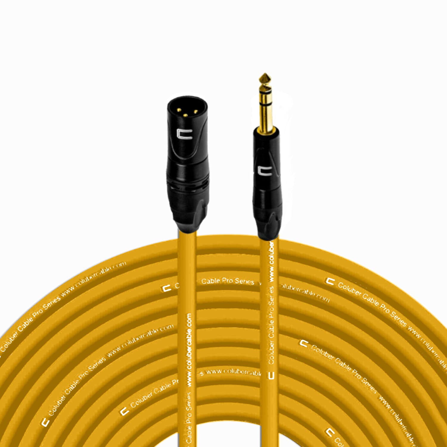 Professional 100ft Yellow Balanced XLR Male to 1/4
