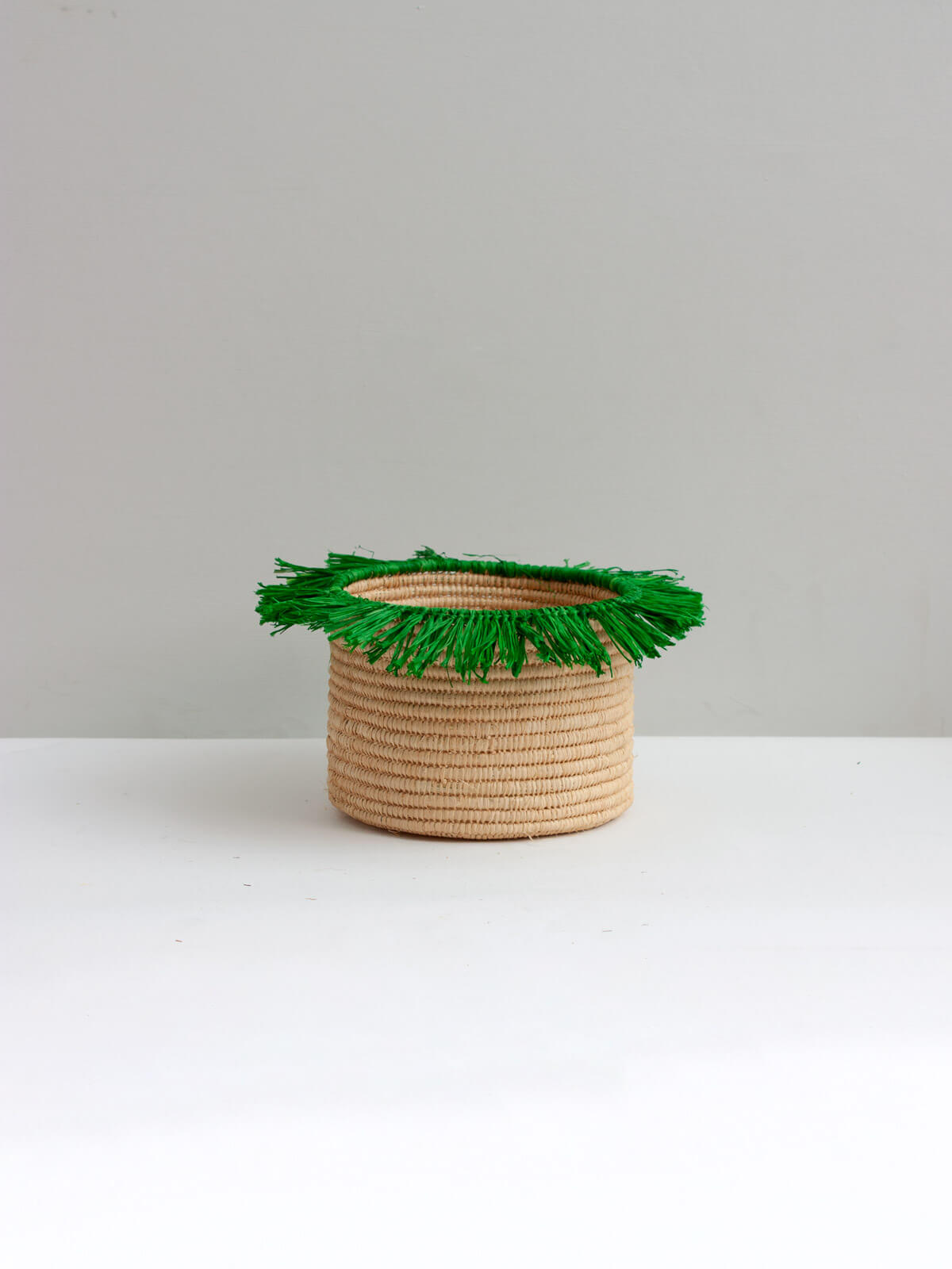 Eco-Friendly Raffia Tassel Storage Pots - Handwoven Green Baskets for Home Organization | Perfect for Bathroom, Bedroom & Office Decor