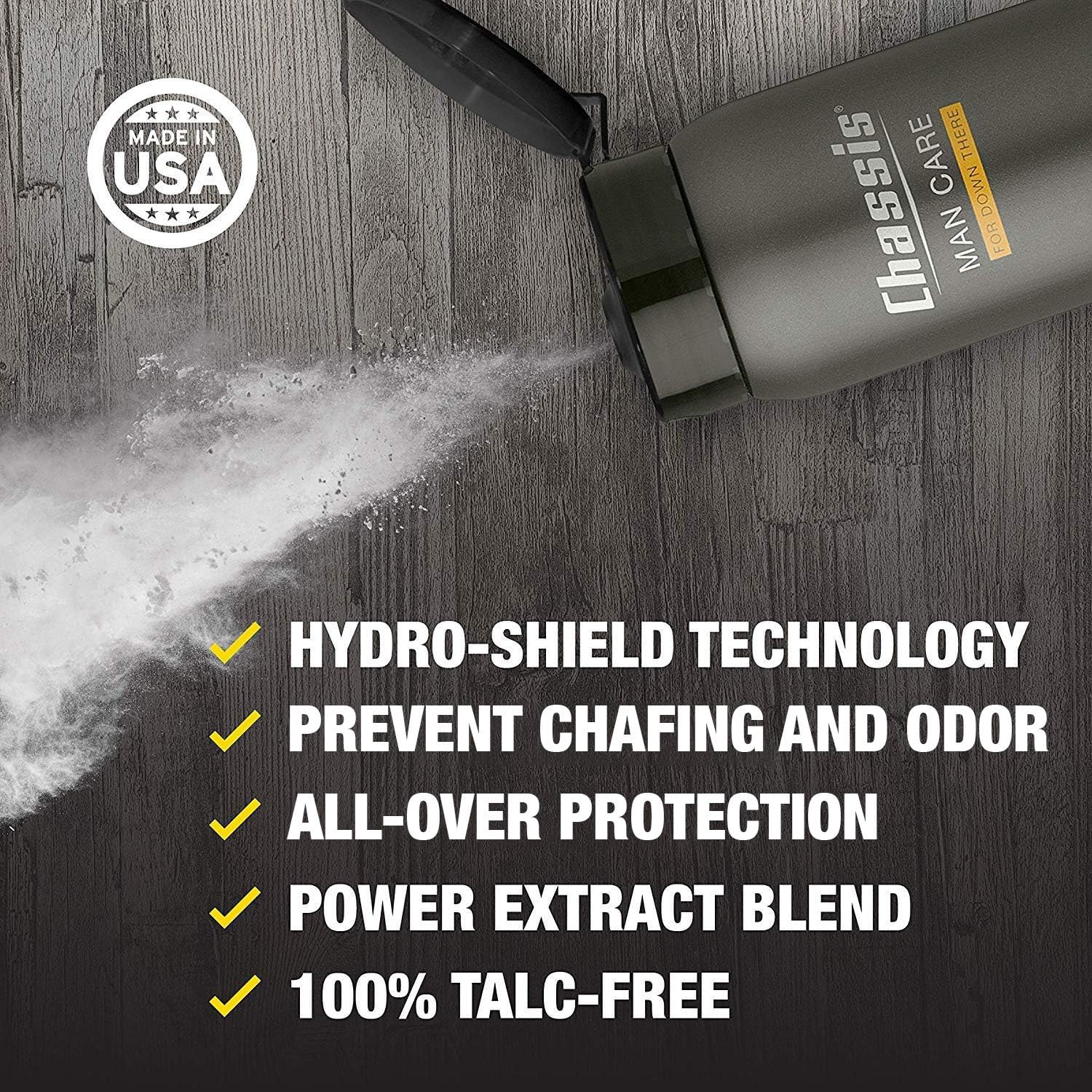 Chassis Ice Max Premium Body Powder for Men - Natural Talc-Free Deodorant with 10X Cooling Effect, Paraben & Menthol Free - Ideal for Gym, Sports & Daily Freshness