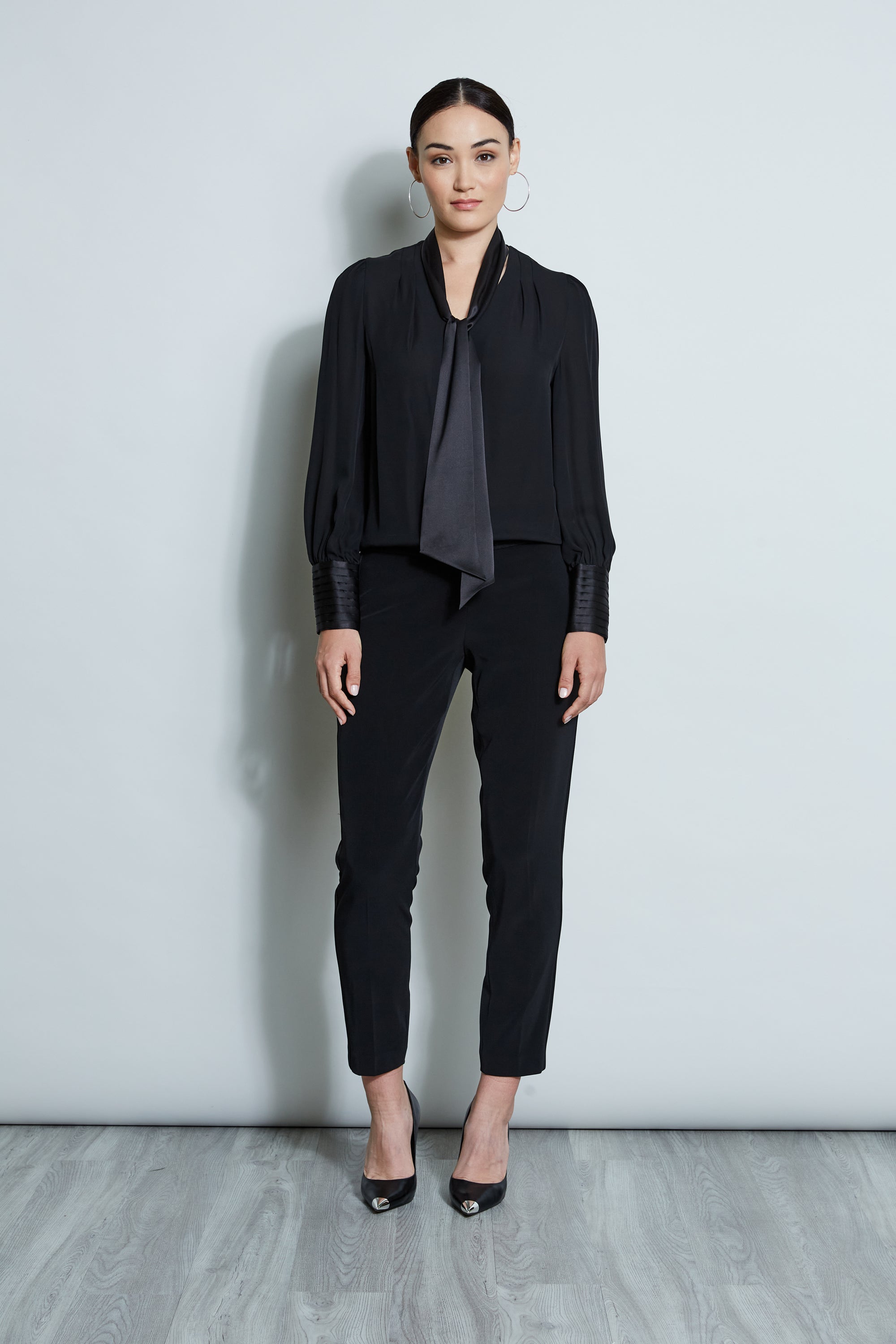 Elegant Satin Tie Blouse for Women - Chic & Comfortable Office Wear & Evening Outfits