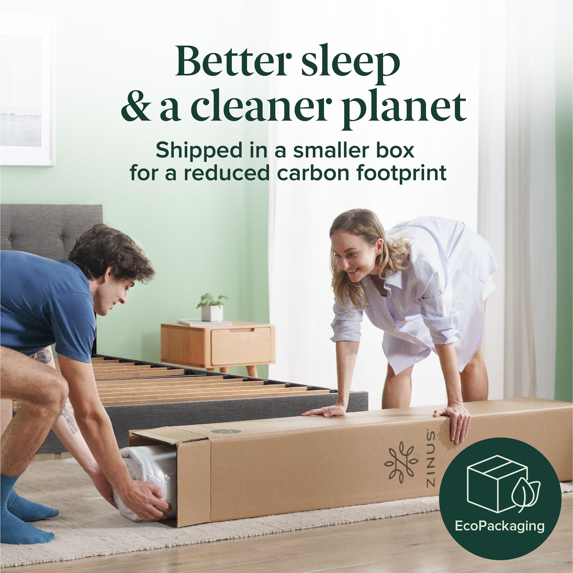 ZINUS 6 Inch Hybrid Mattress - Twin XL Size, Fiberglass Free, Medium Firm Support, CertiPUR-US Certified Foam & Fabric | Perfect for Guest Rooms, Dorms & Small Spaces | Mattress in a Box for Easy Setup
