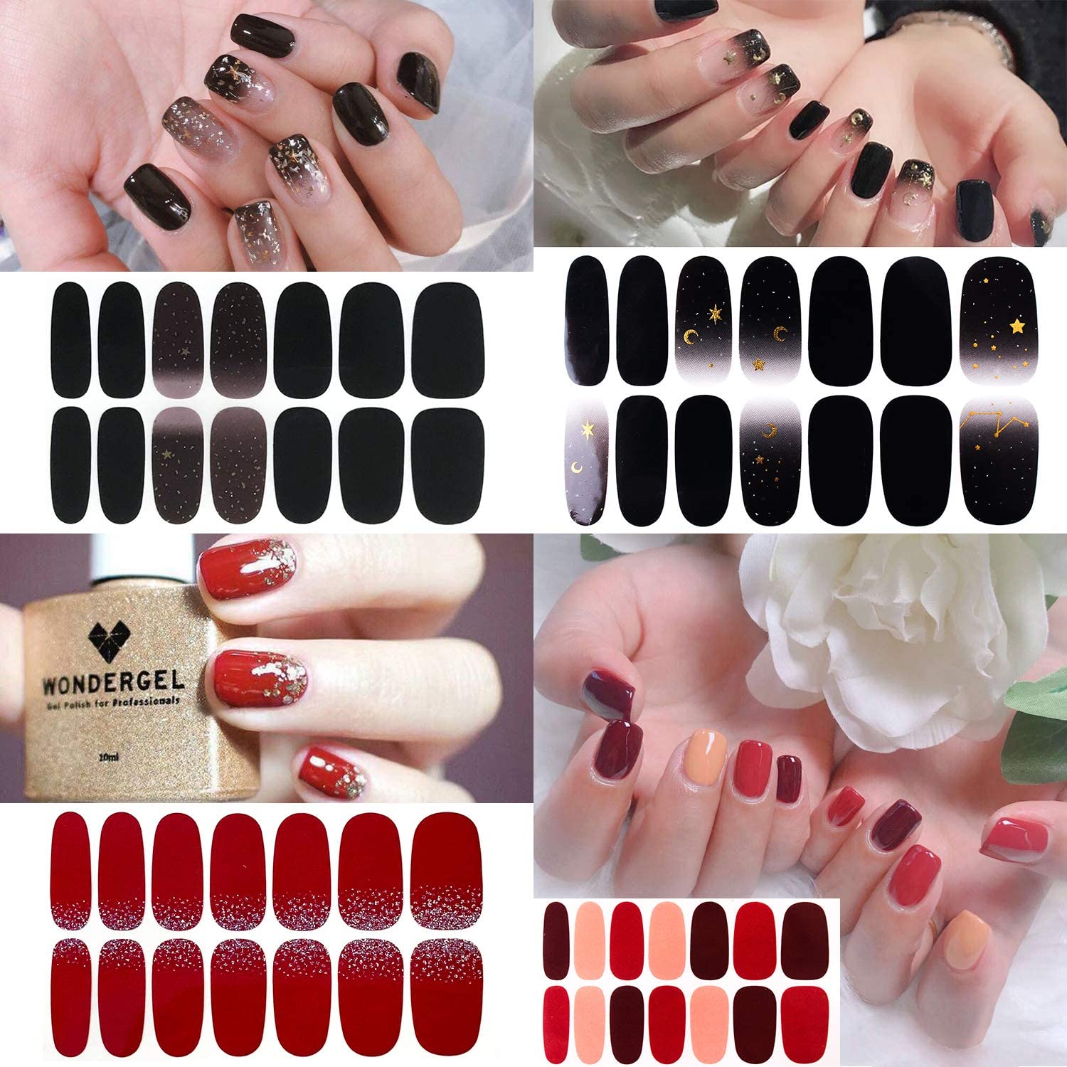 JERCLITY 24 Sheets Self-Adhesive Nail Polish Strips - Waterproof Press On Nail Wraps for Women, DIY Nail Art Stickers with Nail File | Salon-Quality Manicure Kit for Home, Travel & Special Occasions | Perfect for Weddings, Parties, Date Nights, Bridal Showers & Everyday Wear | Great Gift for Beauty Lovers | Use for DIY Nail Art, Home Spa Days, Girls' Night Out, Vacation Manicures & Quick Touch-Ups