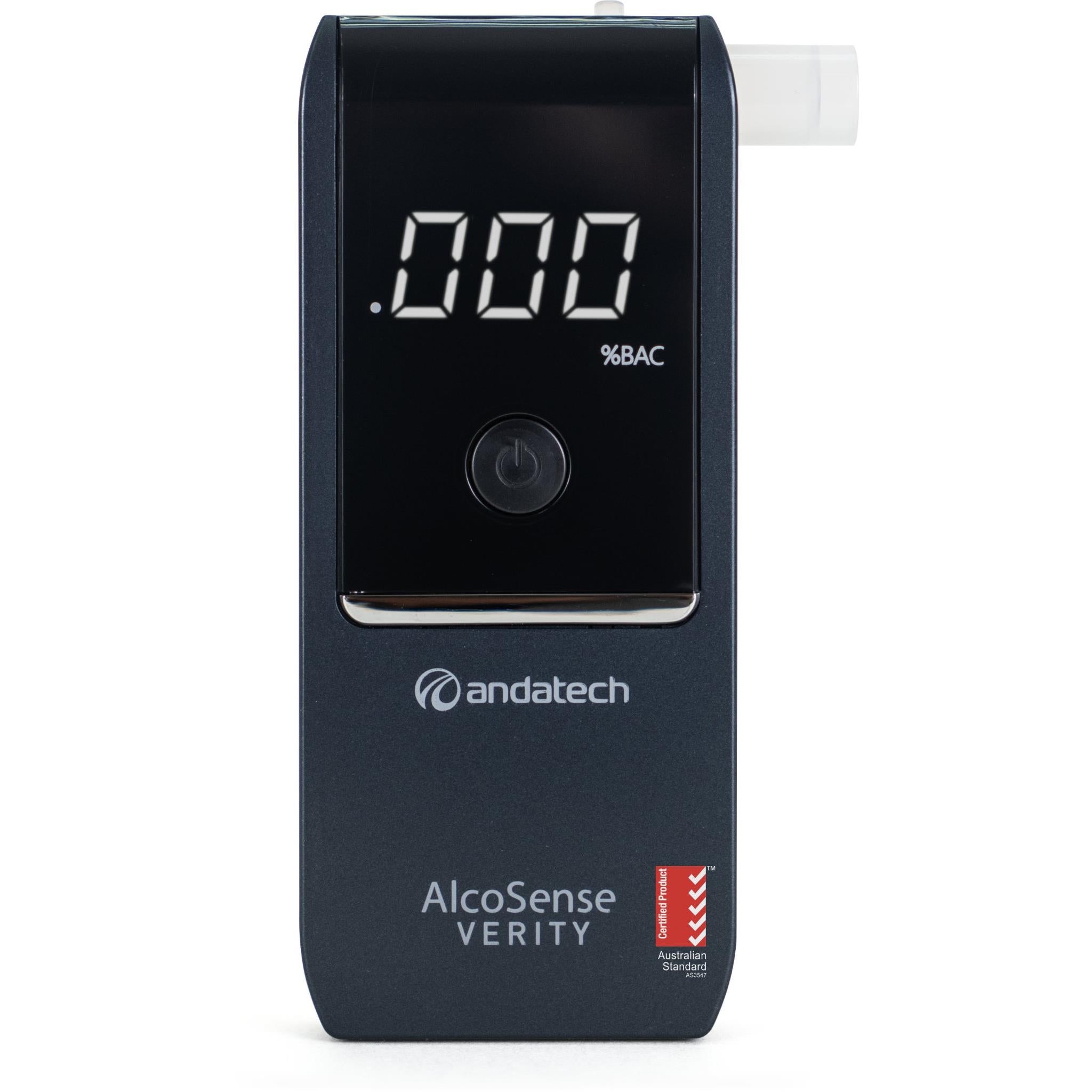 Andatech Alcosense Verity Personal Breathalyser - Navy Blue | Portable Alcohol Breath Tester for Personal & Professional Use | Perfect for Drivers, Workplace Safety & Home Monitoring