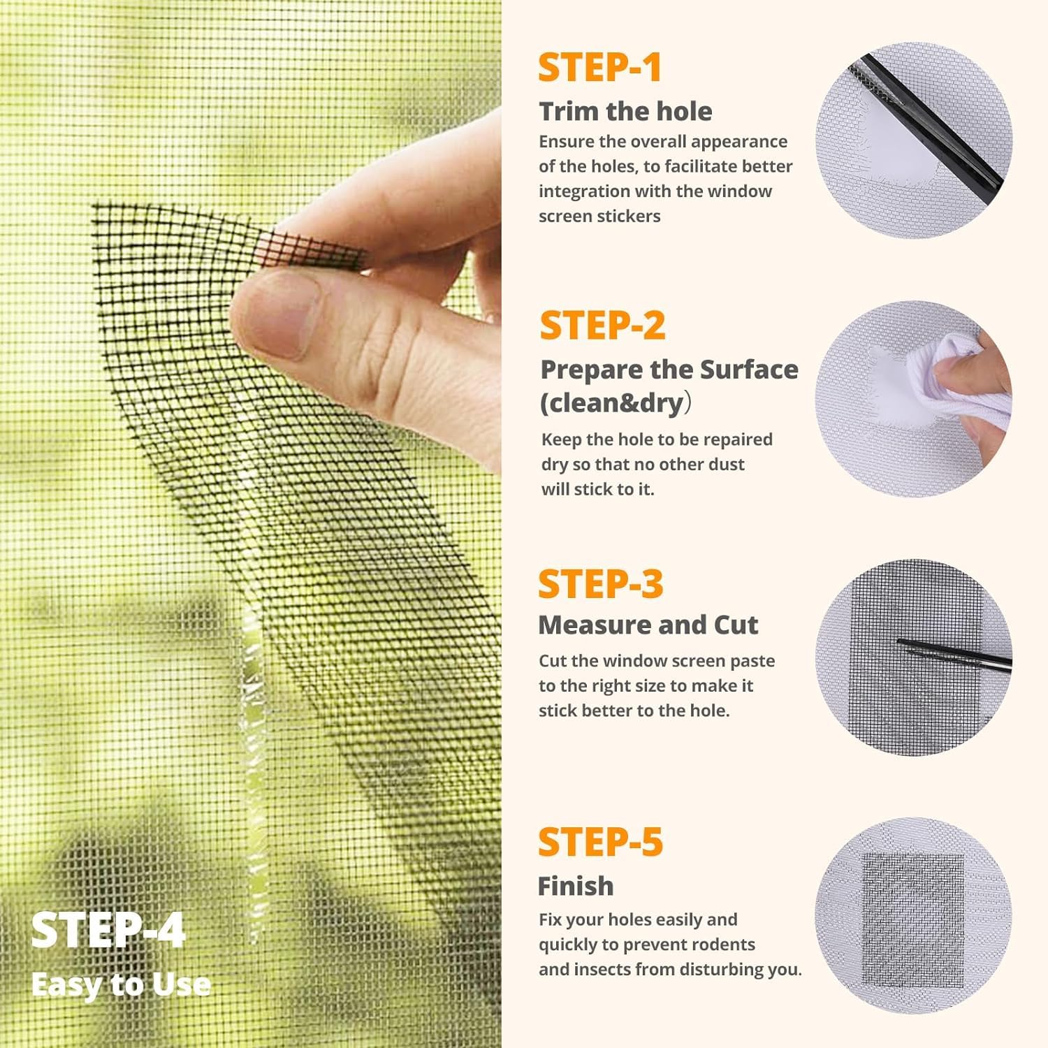 UCRAVO 5cm x 200cm Fiberglass Window Screen Repair Tape - Self Adhesive Waterproof Mesh Patch Kit for Mosquito Net & Door Screen Tears - Black (Perfect for Home, RV, and Patio Screen Repairs)