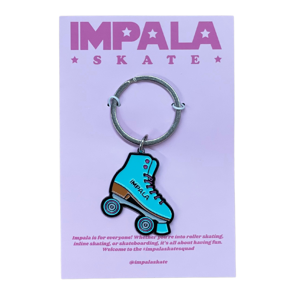 Impala Skate Enamel Keychain - Durable Metal Key Ring with Skateboard Design - Perfect for Skateboard Enthusiasts, Backpacks, and Gift Giving
