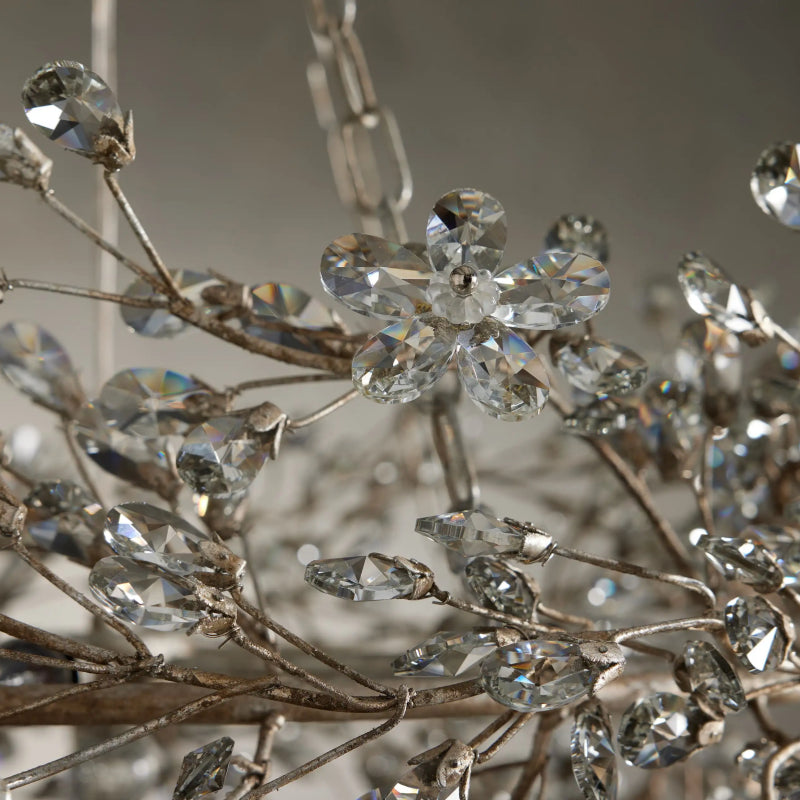 Fiore Crown Chandelier - 39/48/60 Inch Modern Crystal Ceiling Light Fixture for Dining Room, Living Room & Bedroom | Elegant Home Decor Lighting