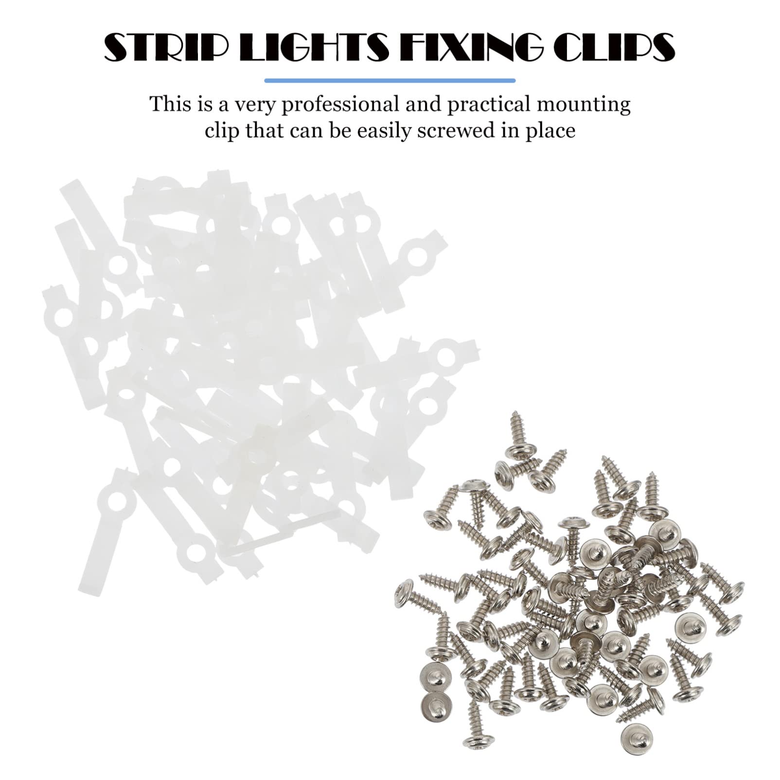 TEHAUX 100-Pack LED Strip Light Clips - Mounting Clips for Rope Lights, Light Belt Fixing Buckles, Secure & Easy Installation - Perfect for Home Decor, Christmas Lights, Party & Outdoor Lighting