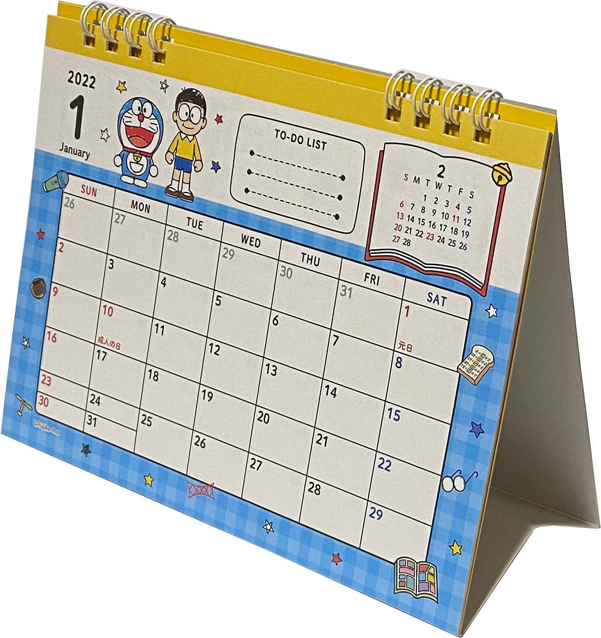 Tanpopo Doraemon Desk Ring Calendar 2022 - 12 Month Japanese Anime Planner with Cute Character Design | Perfect for Office, School, Home Organization & Gift Giving