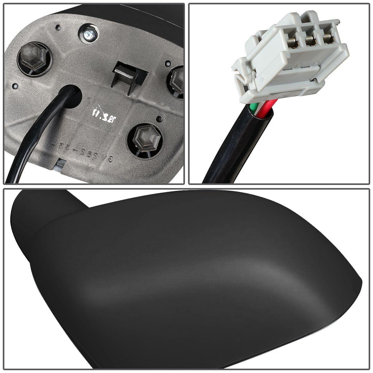 Auto Dynasty HO1320235 HO1321235 Manual Folding Power Adjustable Rear View Side Mirrors for Honda Fit 2007-2008 - Driver & Passenger Side, Black (Perfect for Parking Safety & Blind Spot Visibility)