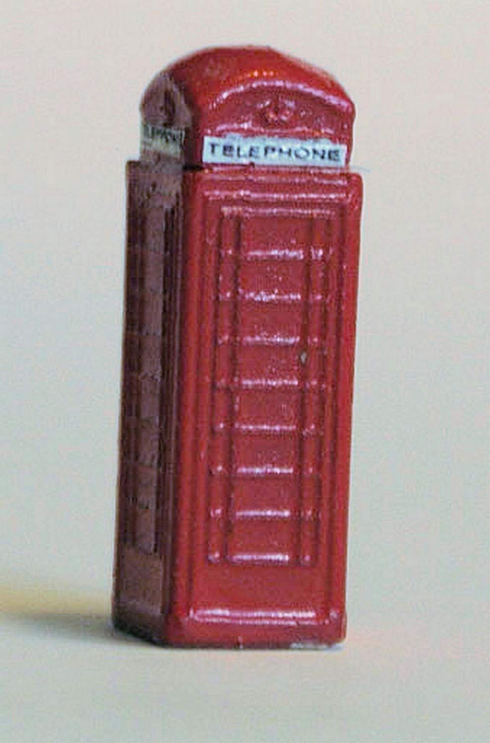 Langley Models British Telephone Box N Scale Metal Model - Miniature Red Phone Booth for Model Train Layouts & Dioramas