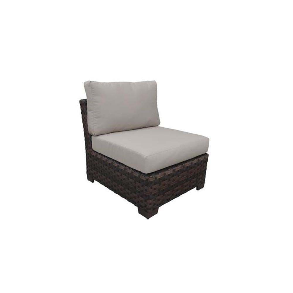 TK Classics Kathy Ireland River Brook 5-Piece Outdoor Wicker Patio Furniture Set in Ash - Perfect for Backyard, Garden, Poolside & Patio Relaxation