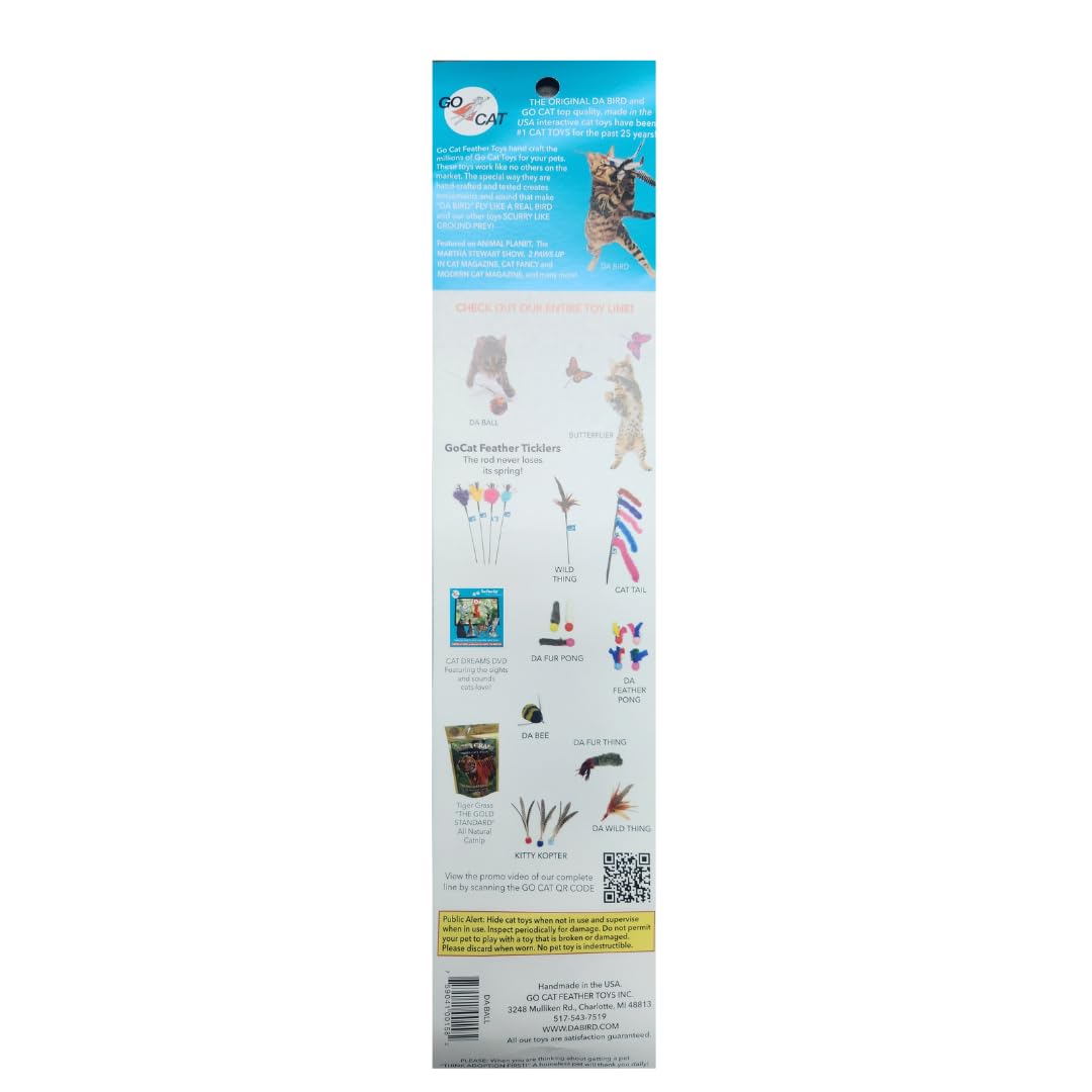 GoCat Da Ball Cat Toy - Interactive Play for Indoor & Outdoor Fun - Perfect for Kittens & Adult Cats to Chase & Exercise