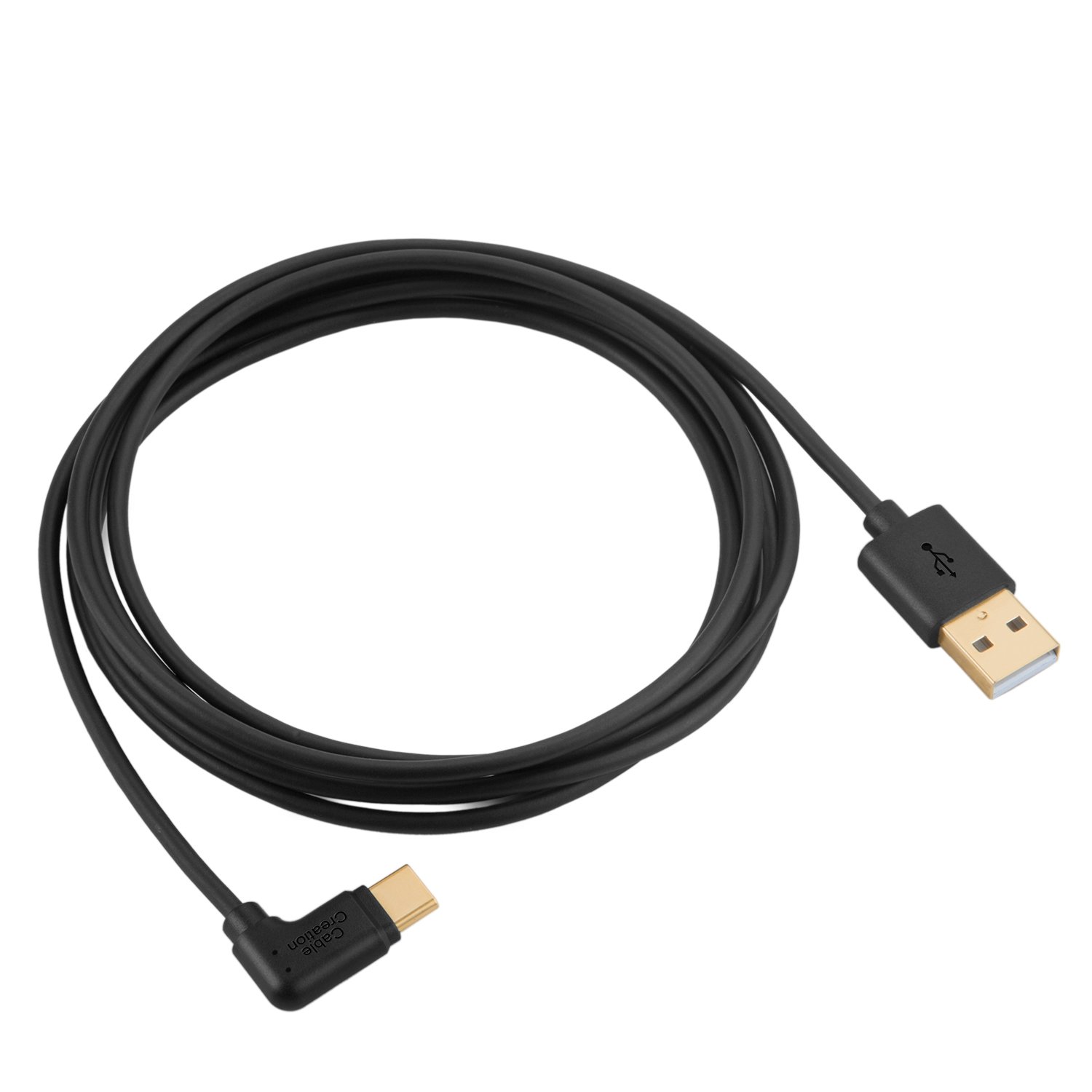 CableCreation 6FT USB A to USB C 90 Degree Angle Cable, 3A Fast Charging, Compatible with iPhone 15 Pro, Samsung Galaxy S23/S22 Ultra, Google Pixel XL 2, LG G6 V20 - Perfect for CarPlay, Home & Office Charging (1.8M)