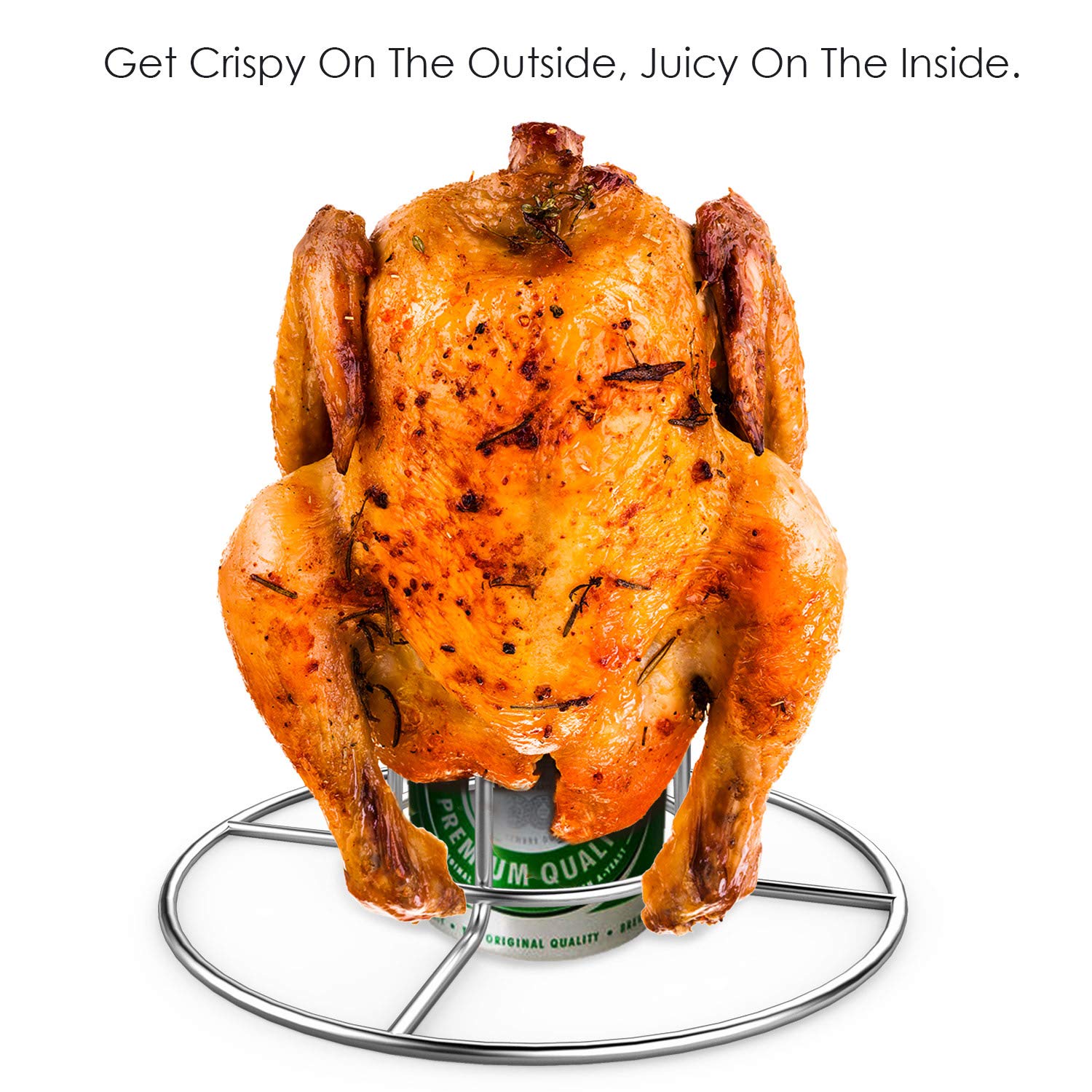 Stainless Steel Beer Can Chicken Rack for Smoker & Grill - Heavy Duty Chicken Stand Holder - 2 Pack for BBQ, Roasting & Outdoor Cooking
