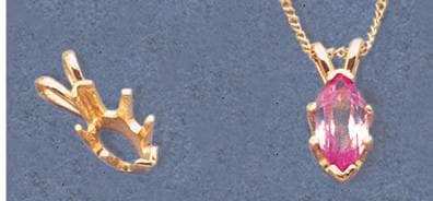 Premium 6x3mm & 10x5mm Marquise Pendant Settings in Solid Sterling Silver or 14K Gold | Handcrafted in USA | Perfect for Necklaces, Jewelry Making & Gift Giving