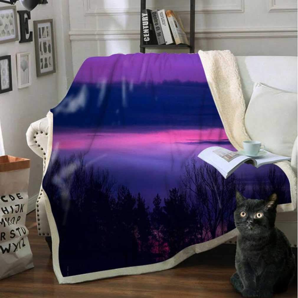 YCSD 3D Digital Printing Double Thick Plush Blanket - 59x79 Inches Soft Square Throw Blanket for Sofa, Bed & Couch (Color A3) - Perfect for Home Decor, Winter Warmth and Cozy Living Room