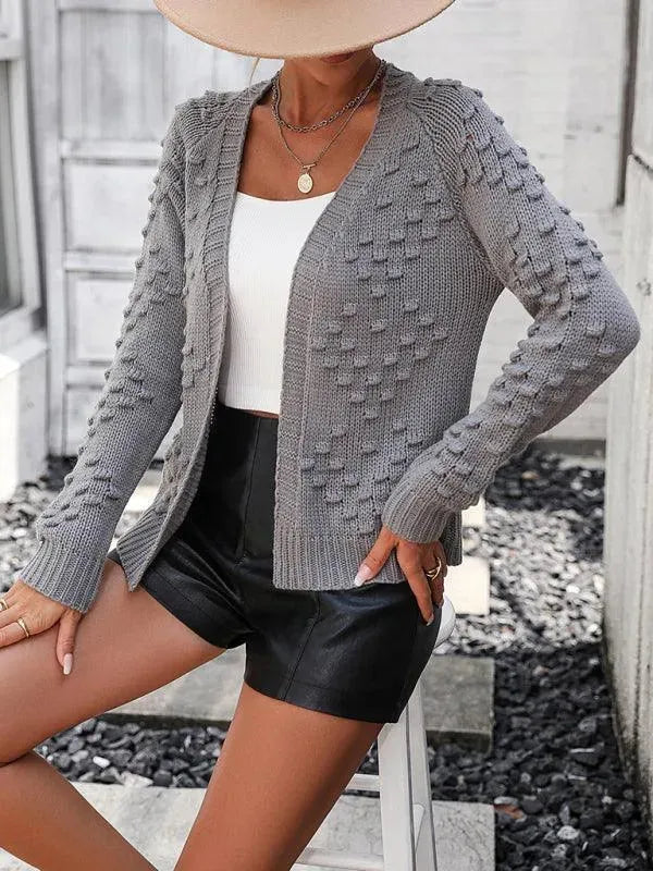 3D Pattern Cardigan Sweater for Women - Cozy Knit Open Front Long Sleeve Wrap - Perfect for Fall, Winter & Layering Outfits