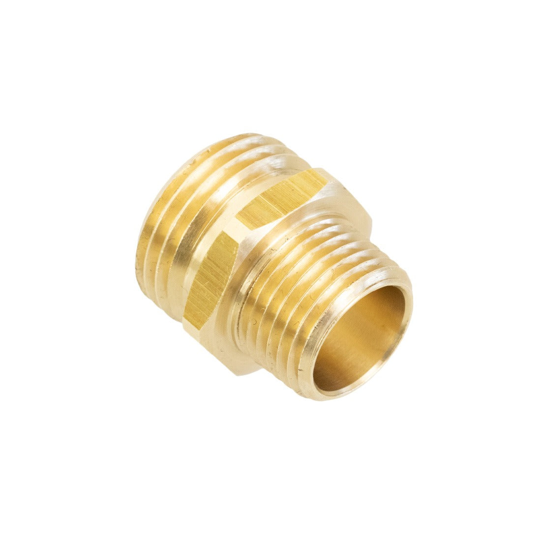 1/2 Inch NPT Male to 3/4 Inch GH Male Brass Pipe Fitting - Heavy Duty Plumbing Connector for Water, Gas & HVAC Systems