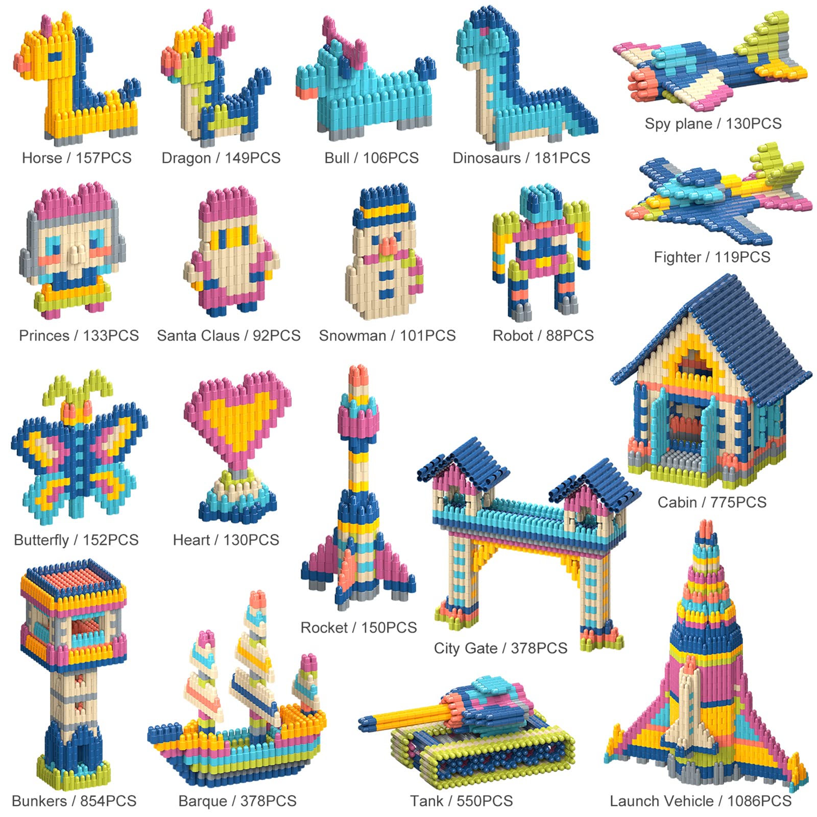 1120pcs STEM Building Blocks Set - Educational Construction Toy for Kids Ages 3+, Creative Learning Playset for Boys & Girls - Enhance Brain Development, Preschool & Kindergarten Activities - Perfect for Home, Classroom & Birthday Gifts