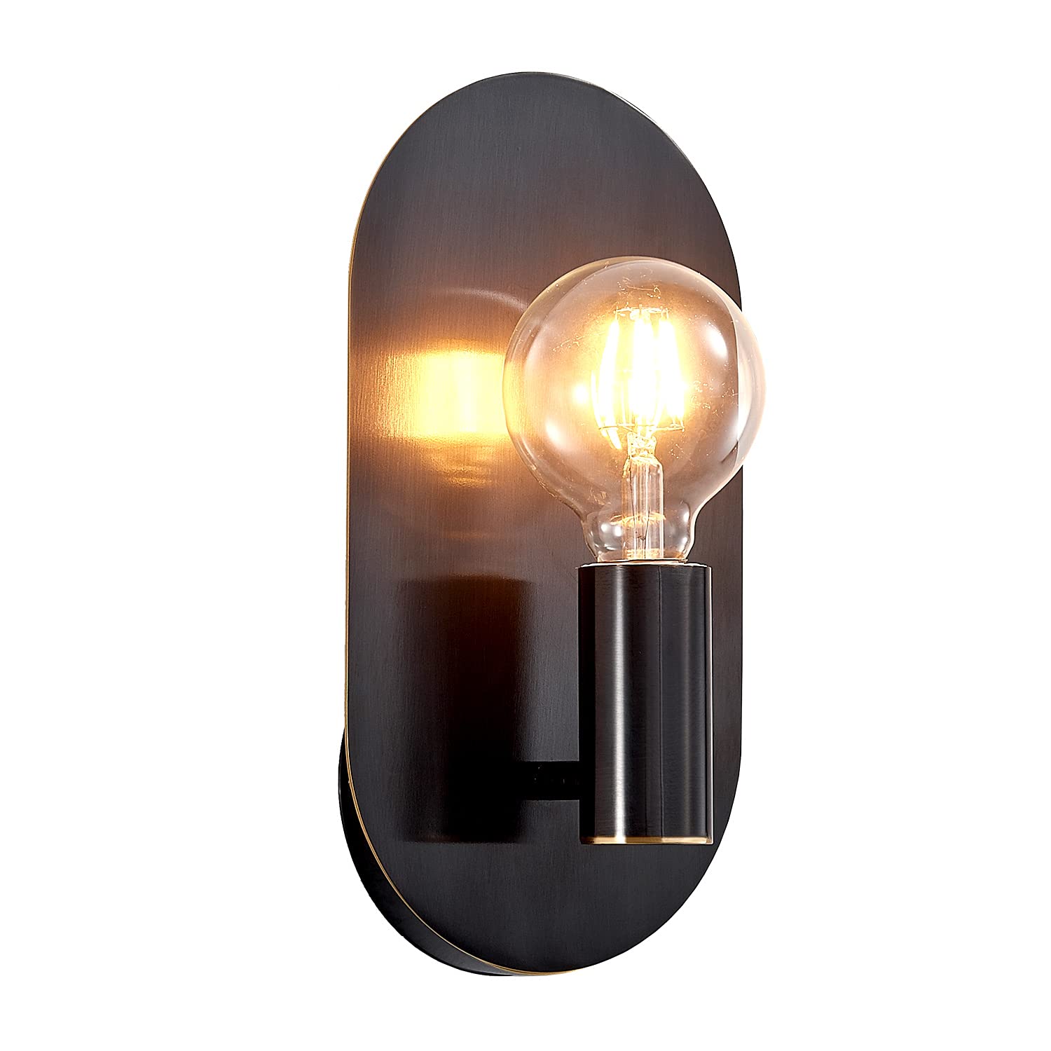 Vintage Black Metal Wall Sconce - Hardwired Wall Light Fixture for Bedroom, Bathroom, Living Room & Hallway | Perfect for Ambient Lighting & Home Decor