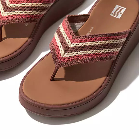 FitFlop F Mode Crochet Flatform Sandals for Women - Comfortable Summer Beach Shoes, Clay Brown | Perfect for Vacation, Walking & Casual Outfits
