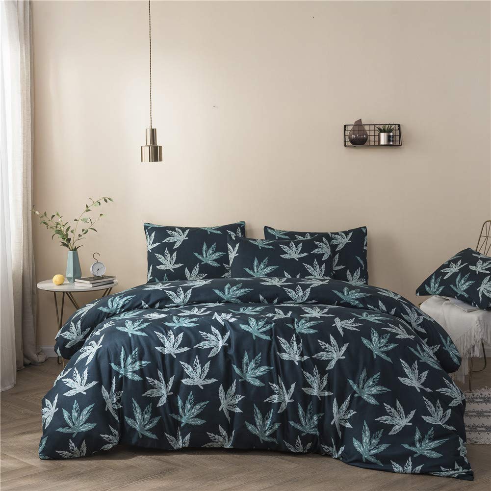 Floral Printed 100% Cotton Bedding Set - 3 Piece Comforter Duvet Cover with Fresh Garden Design | Twin Size | Soft & Breathable for Cozy Sleep | Perfect for Spring Decor, Guest Rooms & Dorm Essentials