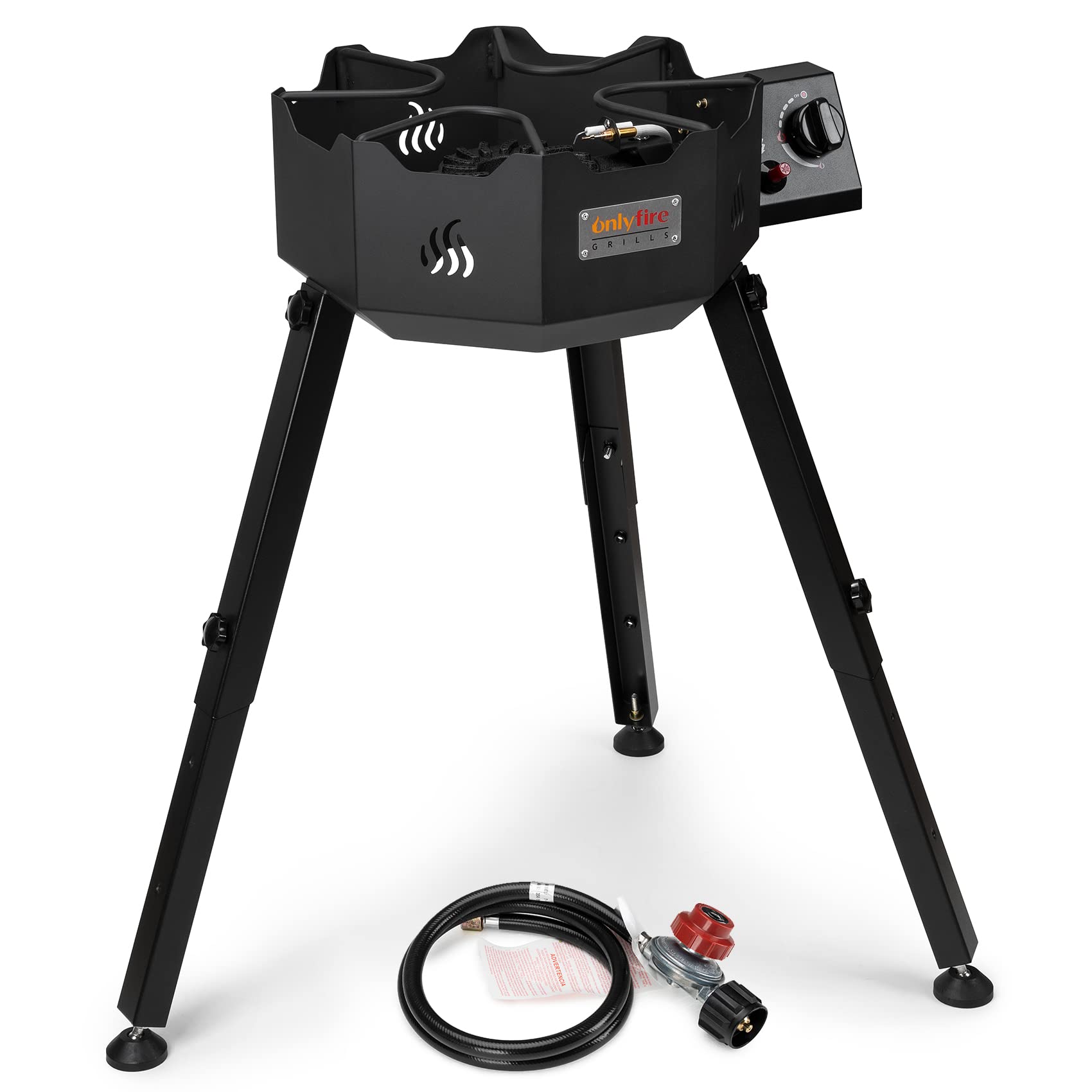 ONLYFIRE GRILLS 65,000 BTU Portable Gas Stove with Adjustable Legs & Flame Safety - Outdoor Wok Burner for Backyard BBQ, Camping & Tailgating Cooking